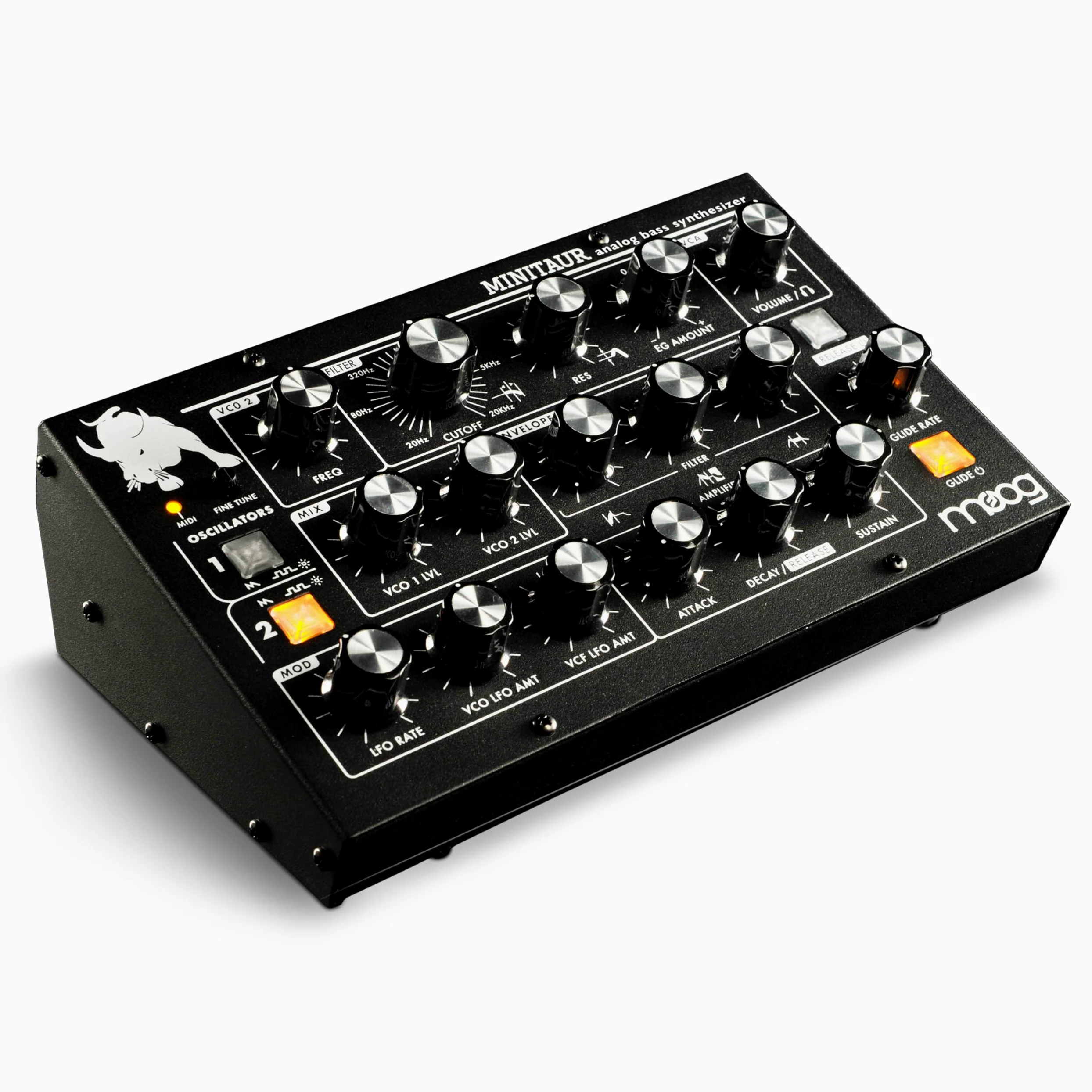 MOOG Minitaur Module Synthétiseur de Basses Analogique avec Amplificateur pour Casque, 128 Préréglages et Éditeur Logiciel