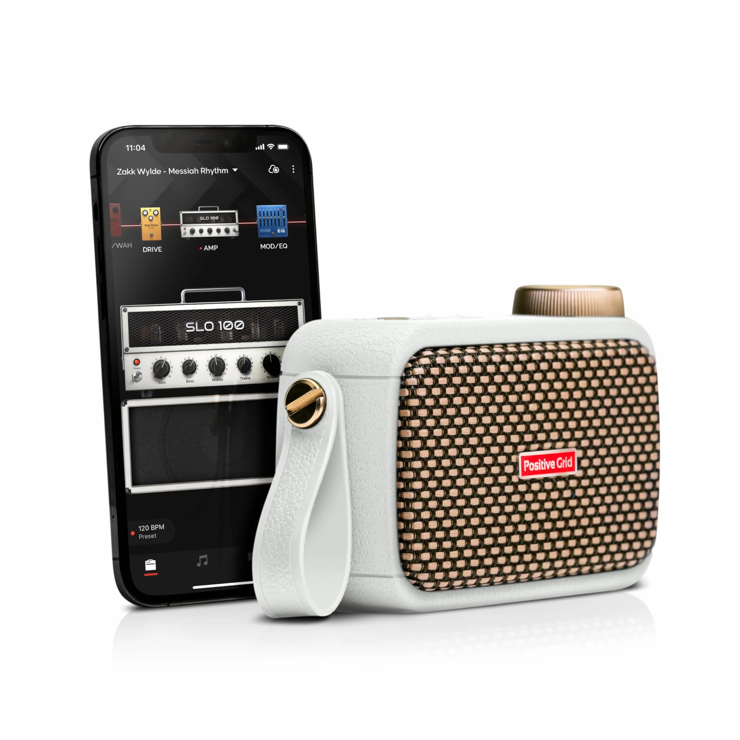Positive Grid Spark GO 5 W Amplificateur de Guitare Intelligent Ultra-Portable, ampli Casque et Enceinte Bluetooth avec Application Intelligente pour Guitare électrique, Acoustique ou Basse - Pearl