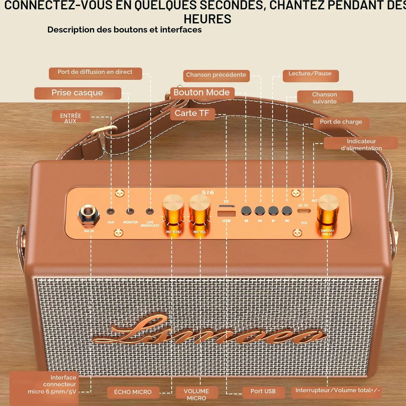 Machine de Karaoké avec 2 Microphones sans Fil pour Adultes Enfants,Karaoke Adulte Prise en Charge de l'extension Microphone à Quatre canaux,pour Les fêtes à la Maison, Les Cadeaux Vintage