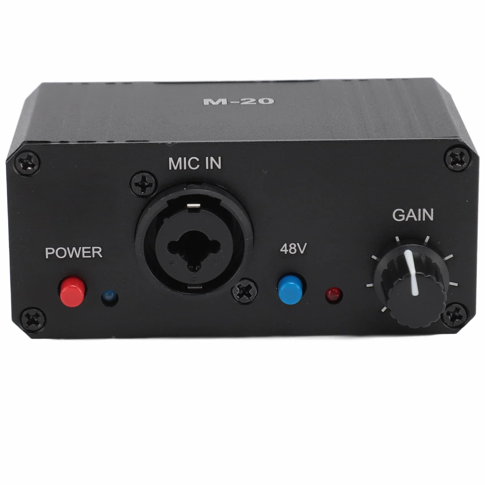 Préampli de Microphone à Gain élevé 48 V Power XLR Sortie Micro préamplificateur pour Microphones dynamiques et condensateurs Booster