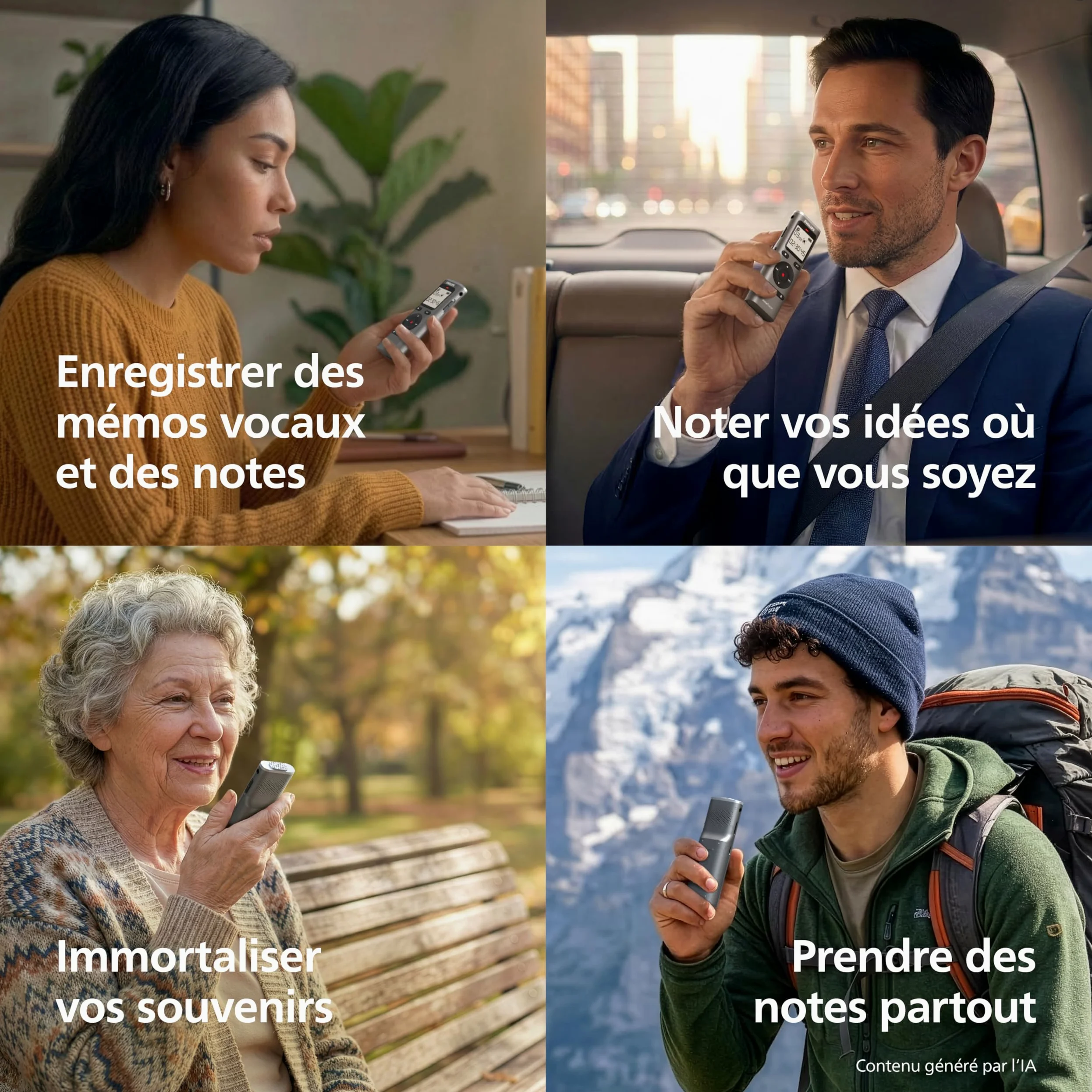 Philips DVT1170 VoiceTracer, enregistreur Audio, 8 Go, Fente pour Carte Micro SD