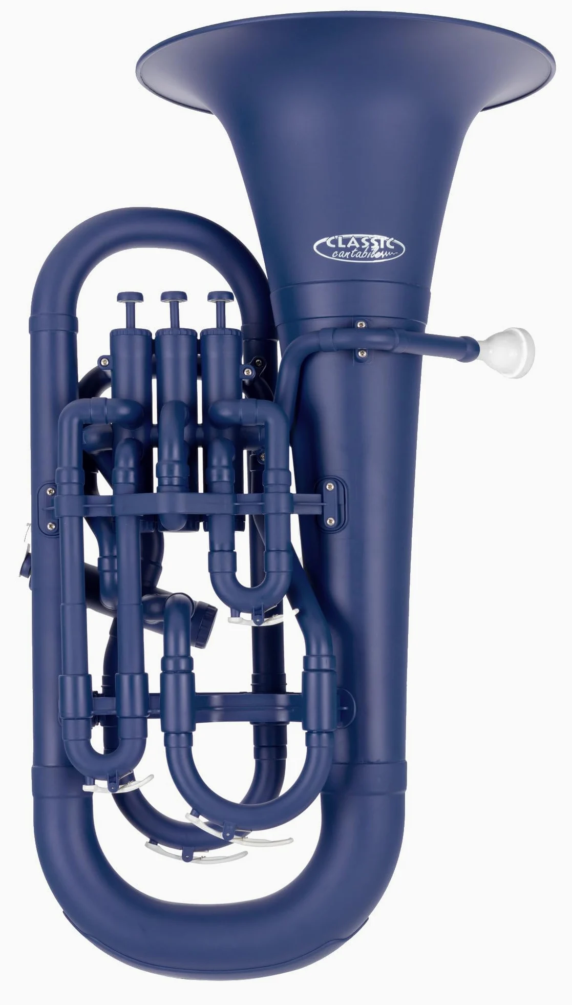 Classic Cantabile MardiBrass Euphonium Bb en plastique - 4 pistons en aluminium - seulement 2,2 kg - avec embouchure et housse - bleu mat