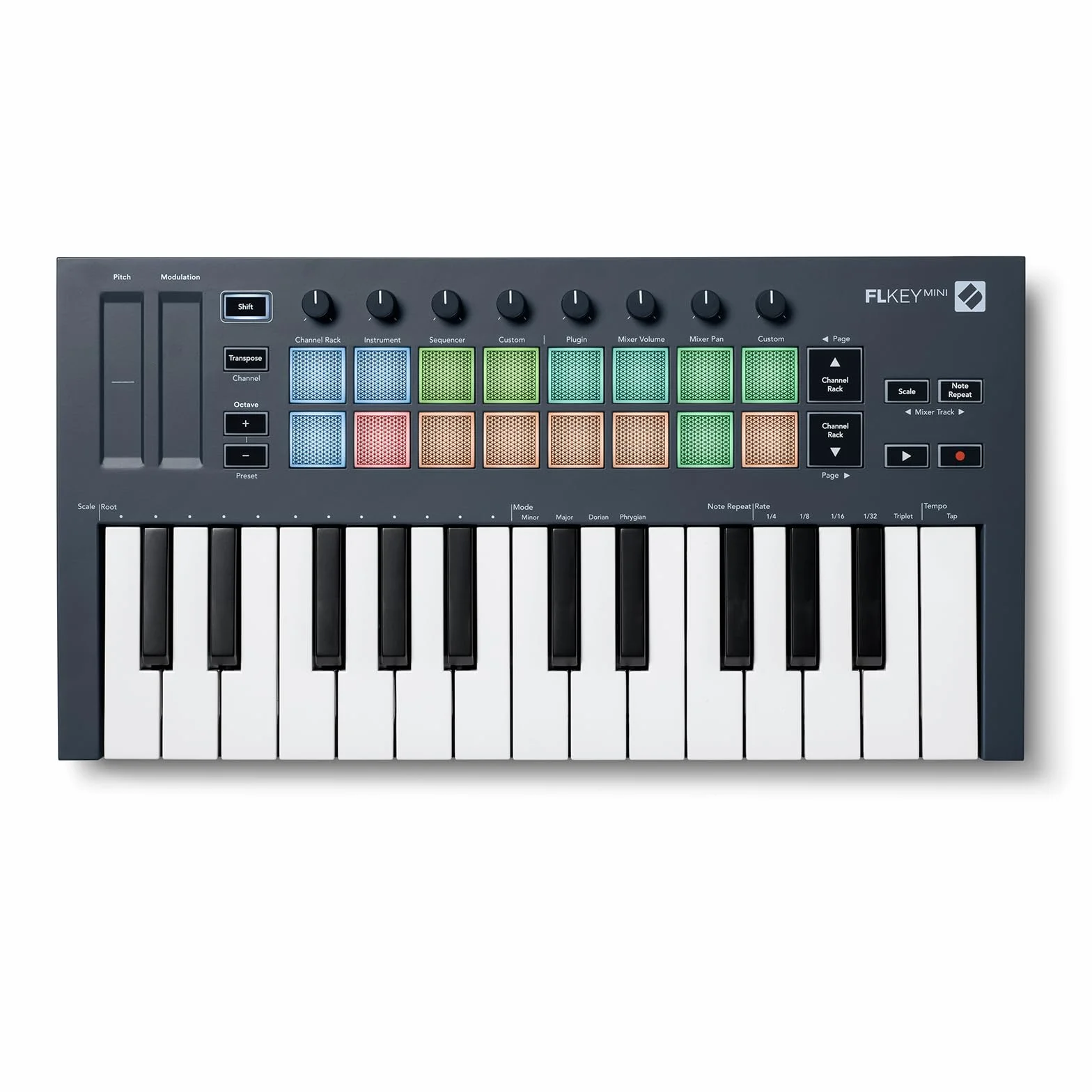 Novation FLkey Mini - Clavier maître MIDI USB portatif de 25 touches avec intégration de FL Studio pour la production musicale