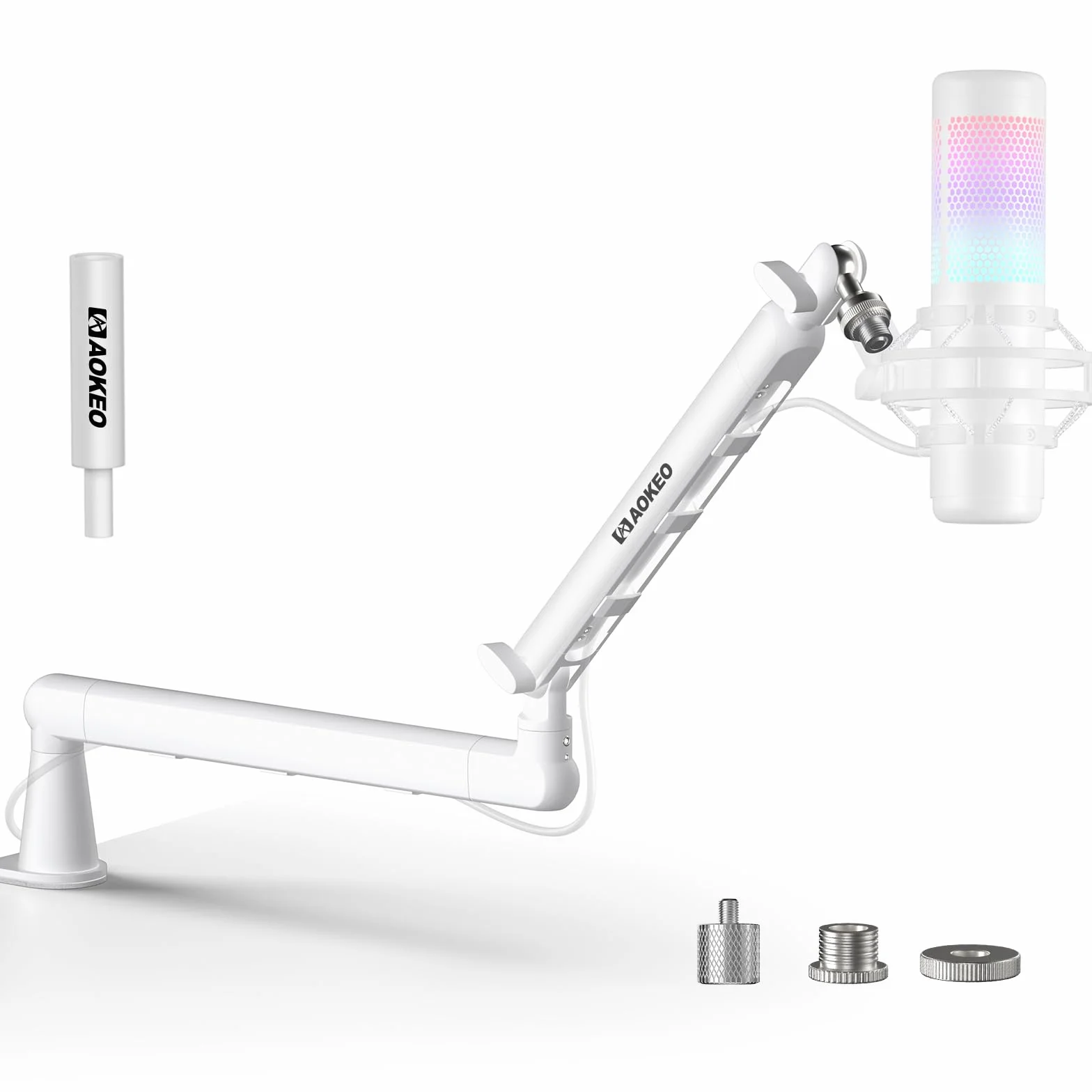 Aokeo AK-55 Bras de microphone réglable pour bureau - Convient pour Blue Yeti, Snowball iCE, HyperX QuadCast, SoloCast, Elgato Wave, etc