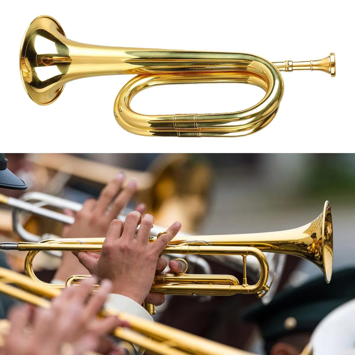 MagiDeal Trompette, de marche, instrument de musique facile à jouer, instrument professionnel en alliage de laiton pour enfants, musiciens et