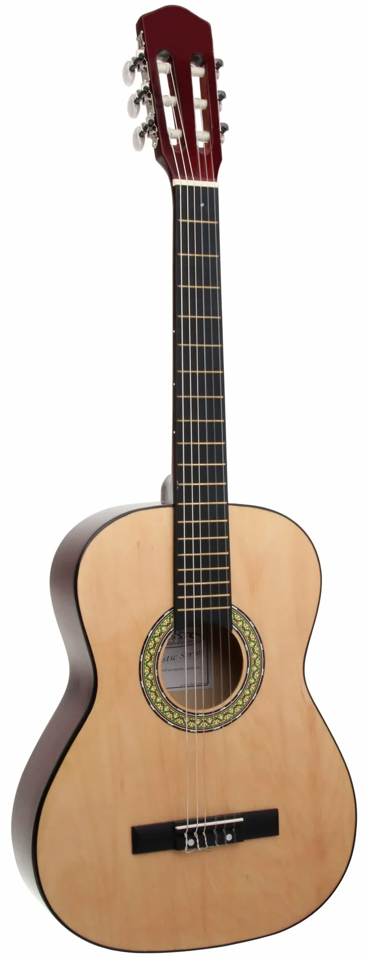 Classic Cantabile AS-851 Pack Guitare Classique 3/4 Nature - Cordes en Nylon d'étude - Guitare de concert idéale pour débutants, enfants - Avec accessoires