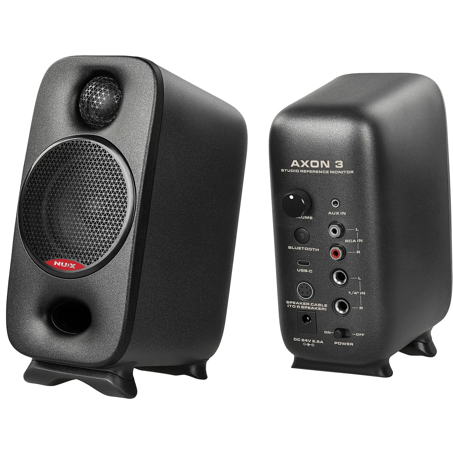 Nu-X | Axon 3 Nearfield Moniteurs de Studio | Haut-parleurs compacts de qualité de référence pour Le mixage et la Surveillance | Bluetooth, Interface Audio USB-C, contrôle de pièce DSP