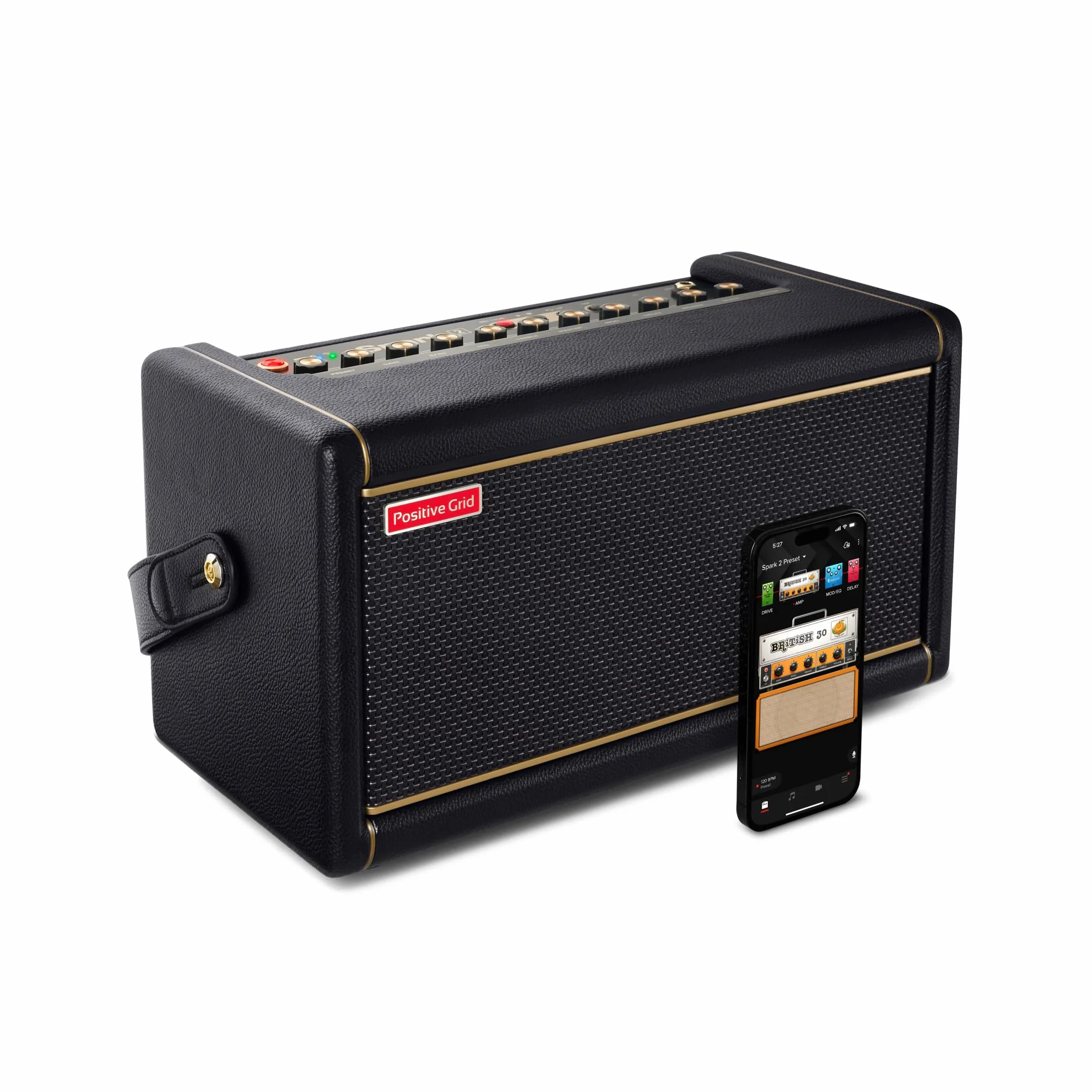 Positive Grid Spark 2 Ampli d’étude pour Guitare et Enceinte Bluetooth de 50 Watts avec Looper, Fonctions intelligentes et appli, pour Les Guitares électriques, acoustiques et Les Basses