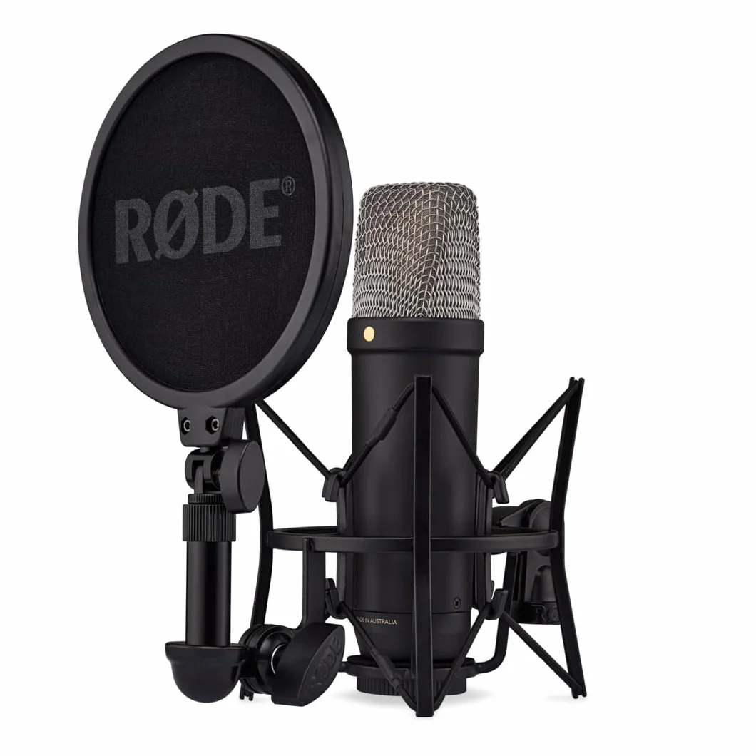 RØDE NT1 5ème Génération Microphone à condensateur de Studio à Grand diaphragme avec Sorties XLR et USB, Support Antichoc et Filtre Anti-Pop pour la, l'enregistrement Vocal et Le podcasting (Noir)