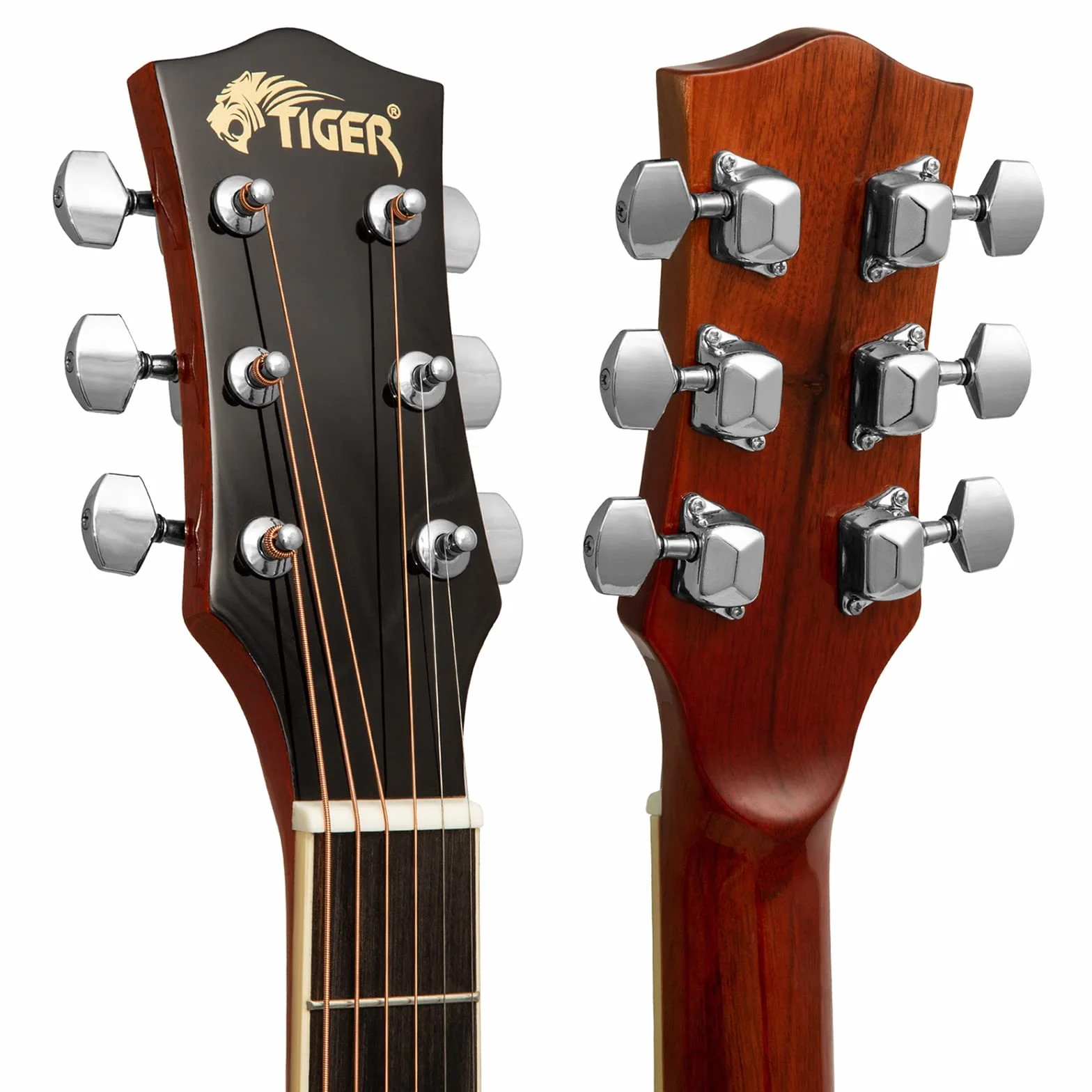 TIGER – Kit guitare acoustique, corps réduit, dégradé sunburst | ACG3-SB guitare pleine taille avec housse, sangle & cordes, cordes acier, idéale débutants