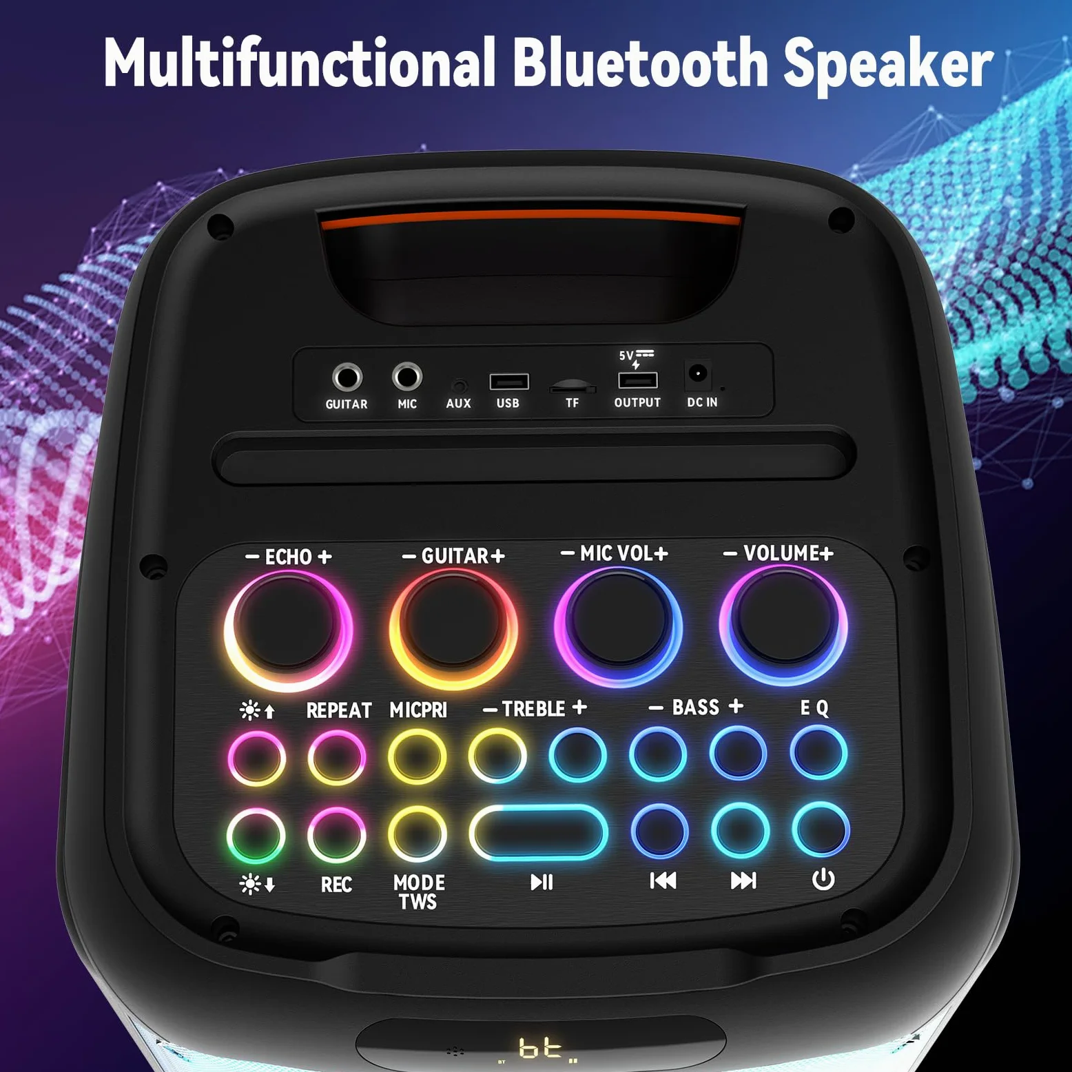 JYX Karaoke Machine with 2 Wireless Microphones for Adults, Karaoké Grand Format, 500W Large Karaoke Full Speaker with Party Lights, Portable Karaoke System Support TWS/AUX/FM/USB/TF Card