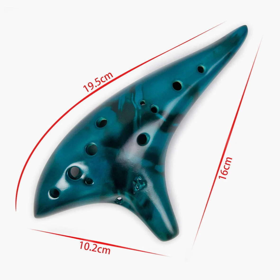Ocarina Alto Do 12 tons avec cordon tour de cou pour livre de chansons (bleu)