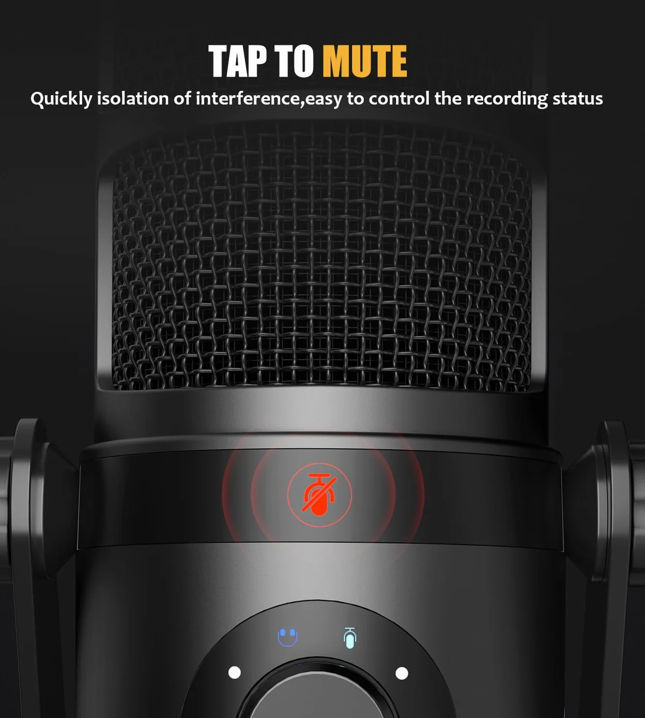 MAONO Micro dynamique, USB/XLR Podcast PC microphone avec logiciel, égaliseur, Tap-to-Mute, régulateur de gain et contrôle du volume, Pour Streaming, Gaming, Enregistrement Vocal(PD400X)