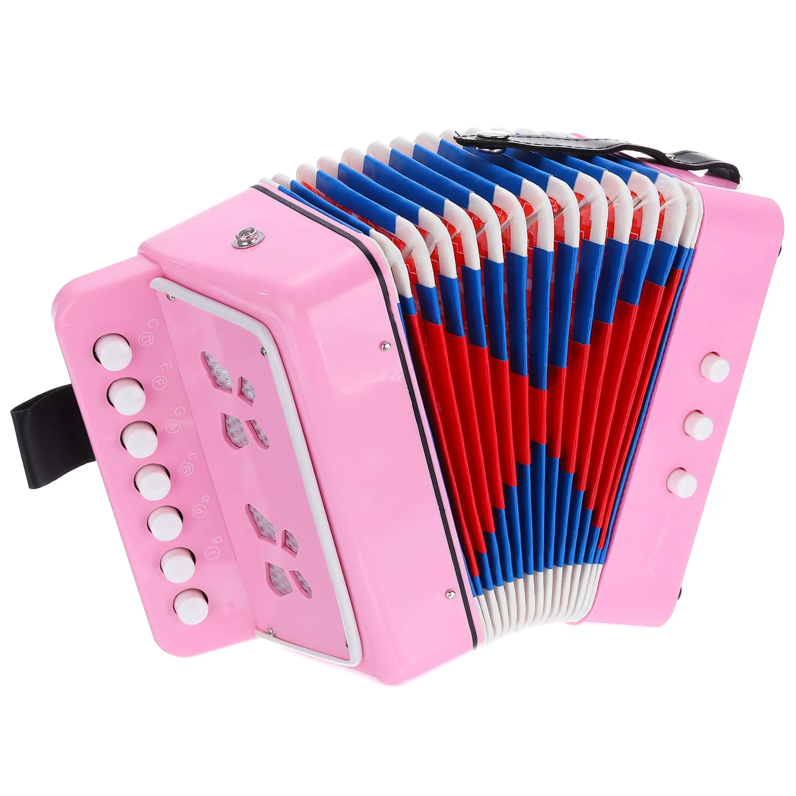 QUARKZMAN Accordéon 10 Touches Accordéon à Boutons Mini Instrument de Musique Cadeaux pour Adultes Débutants Éducatif, Rose Clair