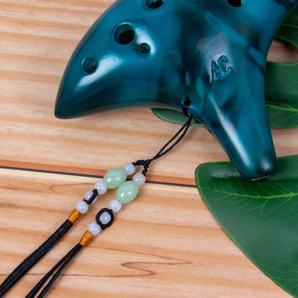 Ocarina Alto Do 12 tons avec cordon tour de cou pour livre de chansons (bleu)