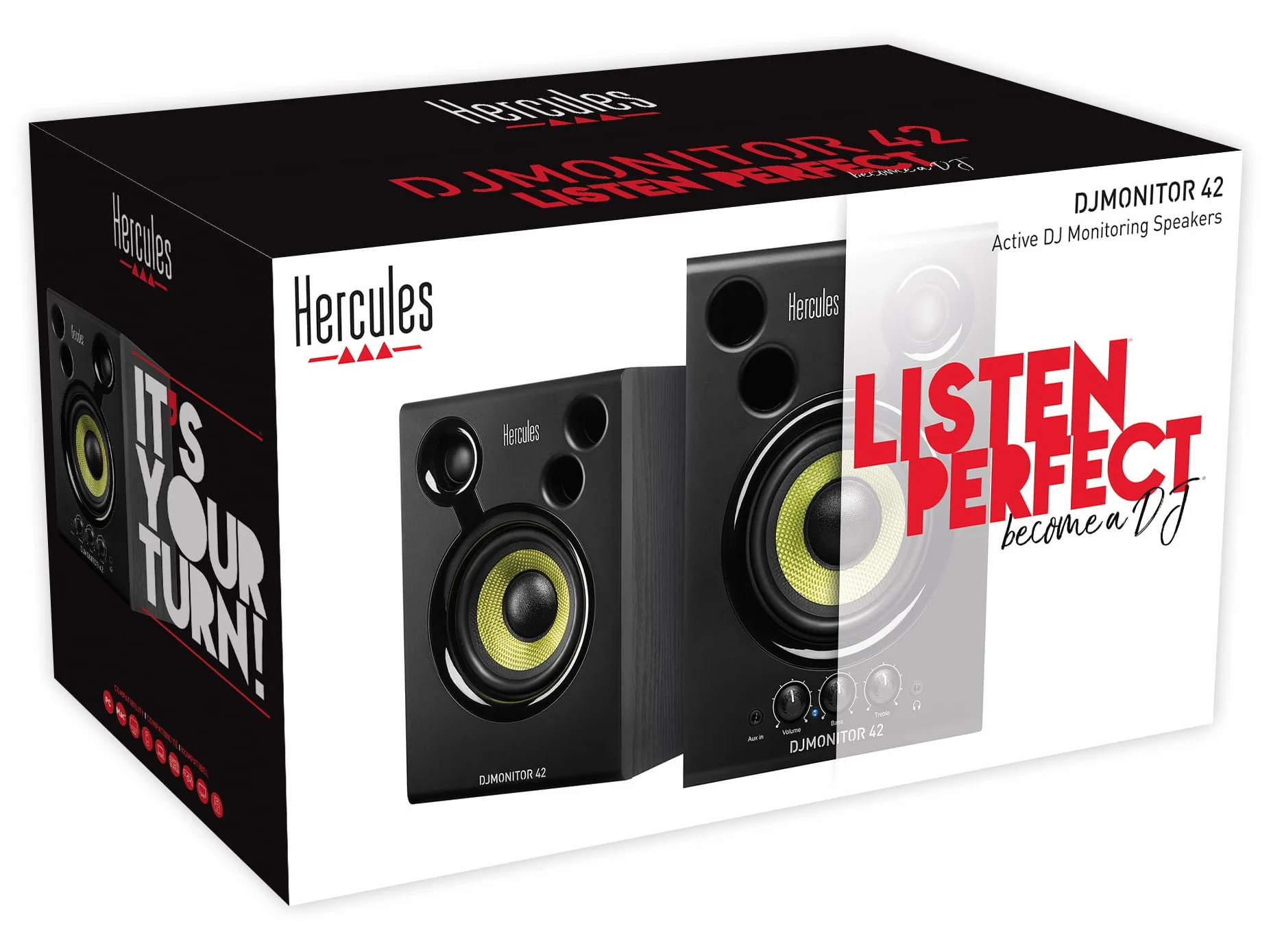 Hercules DJMonitor 42 - 2 enceintes de monitoring actives de 20 watts RMS