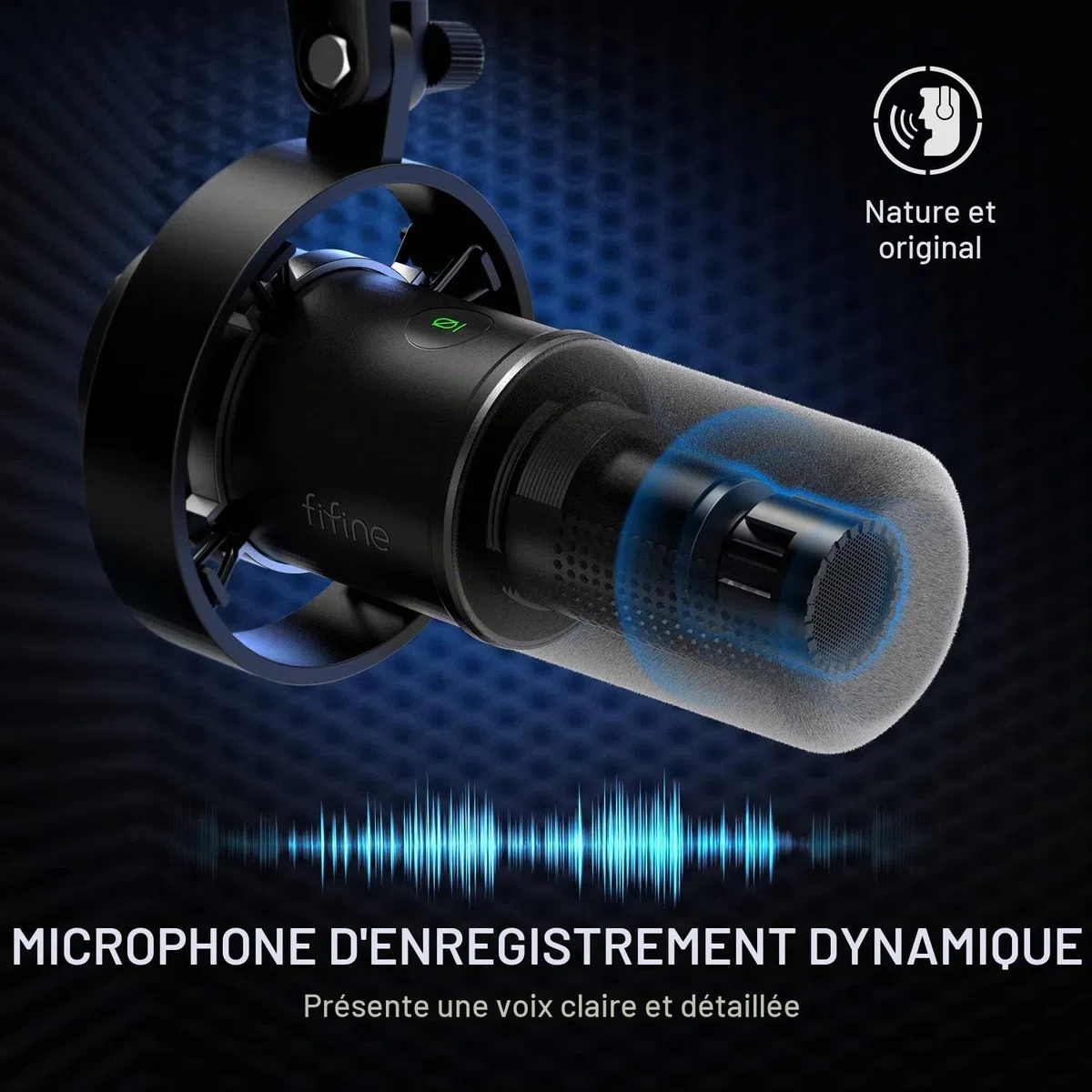 FIFINE USB/XLR Studio Micro Dynamique pour PC, RGB Cardioïde Microphone pour Gaming, Podcasting, Streaming, Broadcasting, Enregistrement Vocal, pour PS4/5 Mac PC Mixer Cartes Son
