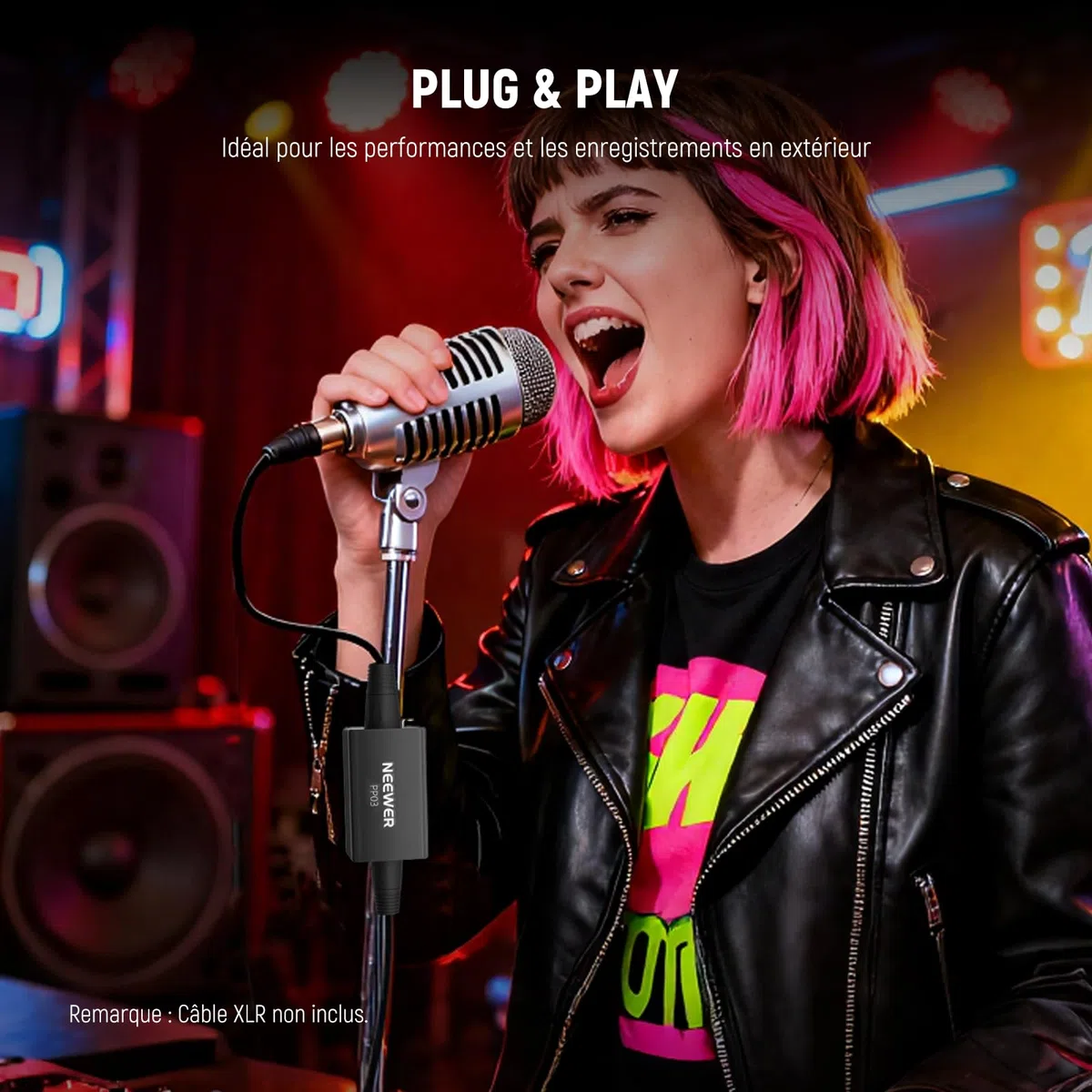 NEEWER Préampli de Microphone, activateur de Micro XLR avec Gain Ultra Propre de 25 DB pour micros dynamiques et Rubans compatibles avec Shure SM7B SM57 SM58 pour Performance en Direct,PP03