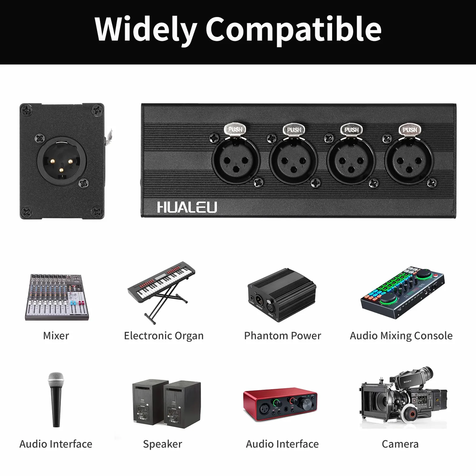 Répartiteur XLR 3 broches 1 mâle vers 4 femelles, adaptateur de connexion parallèle XLR 4 entrées et une sortie, quatre entrées microphone converties en une sortie, répartiteur Aduio de 10,2 cm