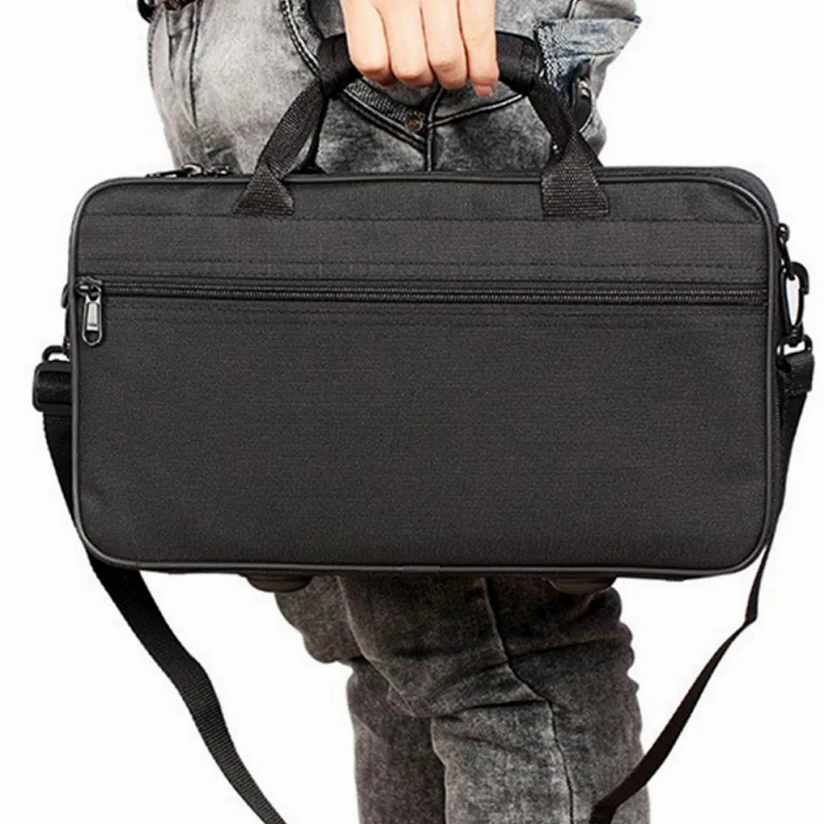 Boîte de Rangement Absorption des Chocs pour Clarinette en Tissu Oxford Noir, Grosse Capacité Paquet Portable Élégant et Transport Facile en Déplacement pour Accessoires