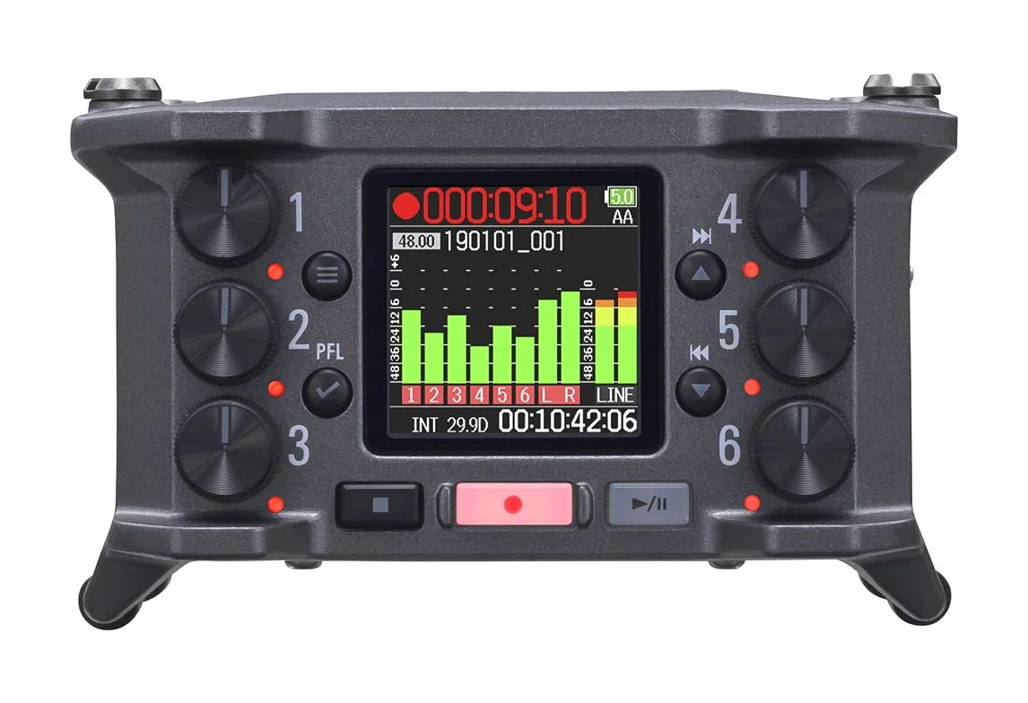Zoom F6 Enregistreur multipiste 6 canaux 14 pistes avec boîtier en métal anthracite