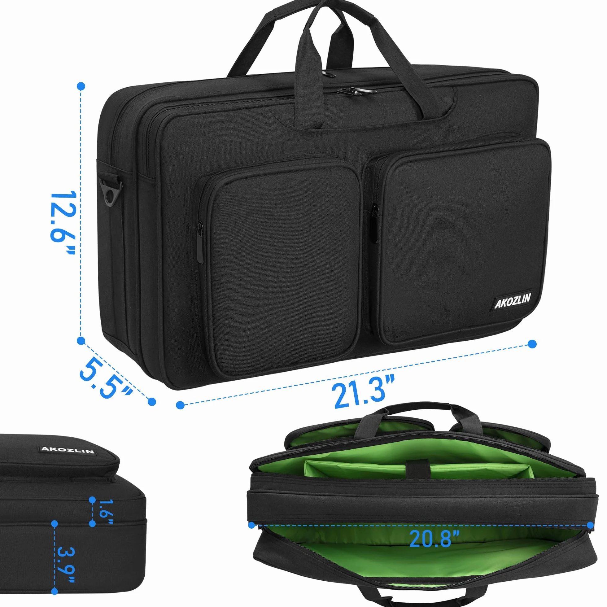 AKOZLIN Sacoche pour DJ, pour Pioneer DJ Lite DDJ-SB3/DDJ-SB2/DDJ-400/DDJ-RB, Organisateur pour contrôleur DJ, Sac de voyage pour contrôleur DJ, Sacoche de transport pour DJ avec bandoulière, FLX4