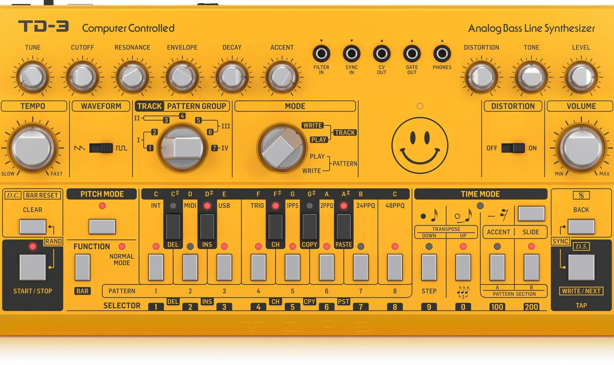 Behringer Td-3-Am Synthétiseurs de Basse Analogique avec Vco, Vcf, Séquenceur 16 Pas, Effets de Distorsion et Jusqu'à 16 Voix de Polyphonie en Poly Chain
