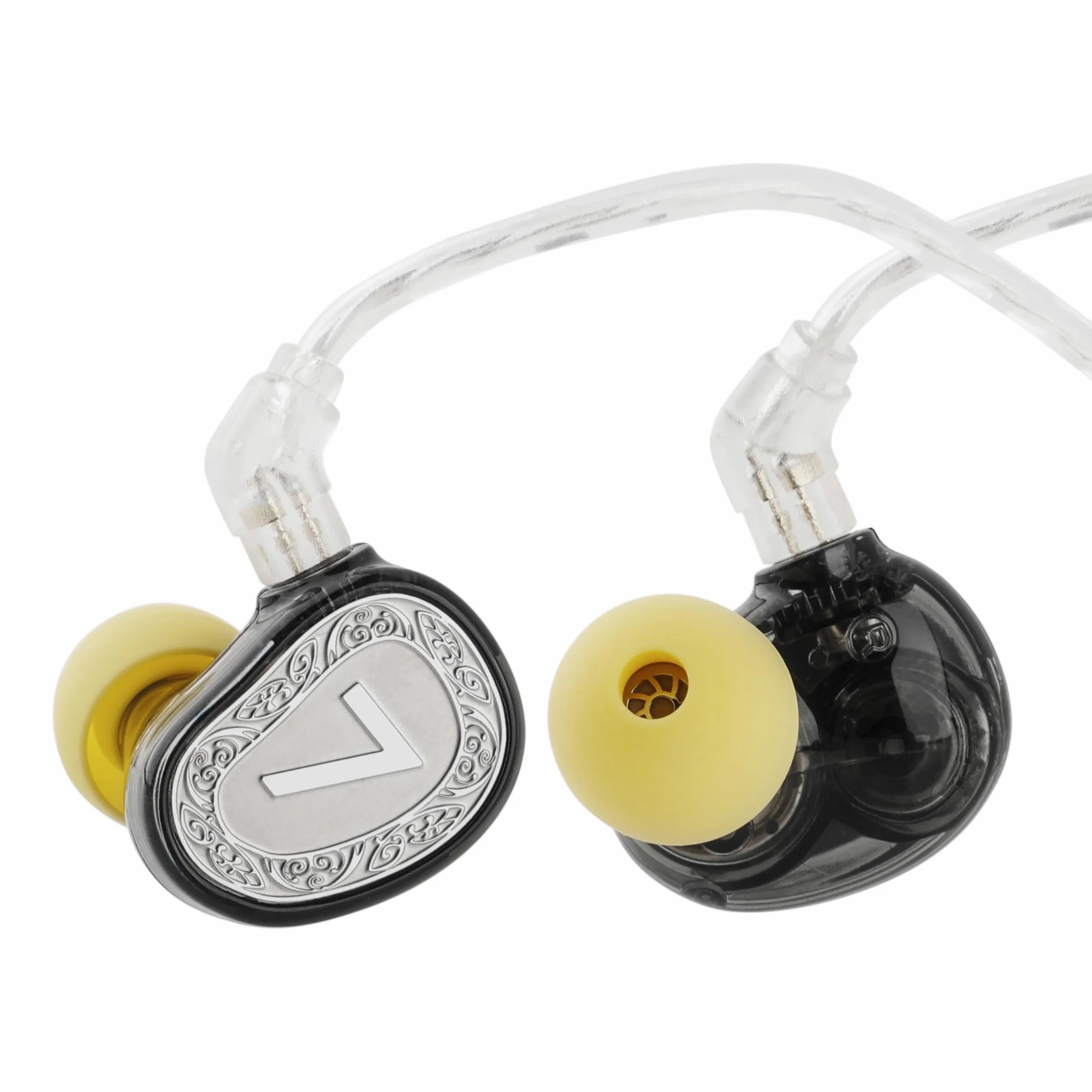 Linsoul 7Hz Elua Ultra Moniteur Intra-auriculaire, Écouteur à Double Pilote Dynamique, HiFi Filaires IEM avec câble OFC Haute pureté pour Musiciens audiophiles (Argent)