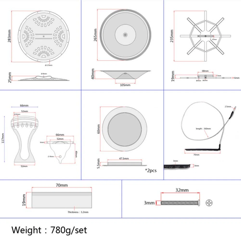 Bnineteenteam Pièce de Rechange complète pour Guitare Dobro Resonator ， Pièce de Rechange pour Guitare 6-en-1 accessoires de jeu