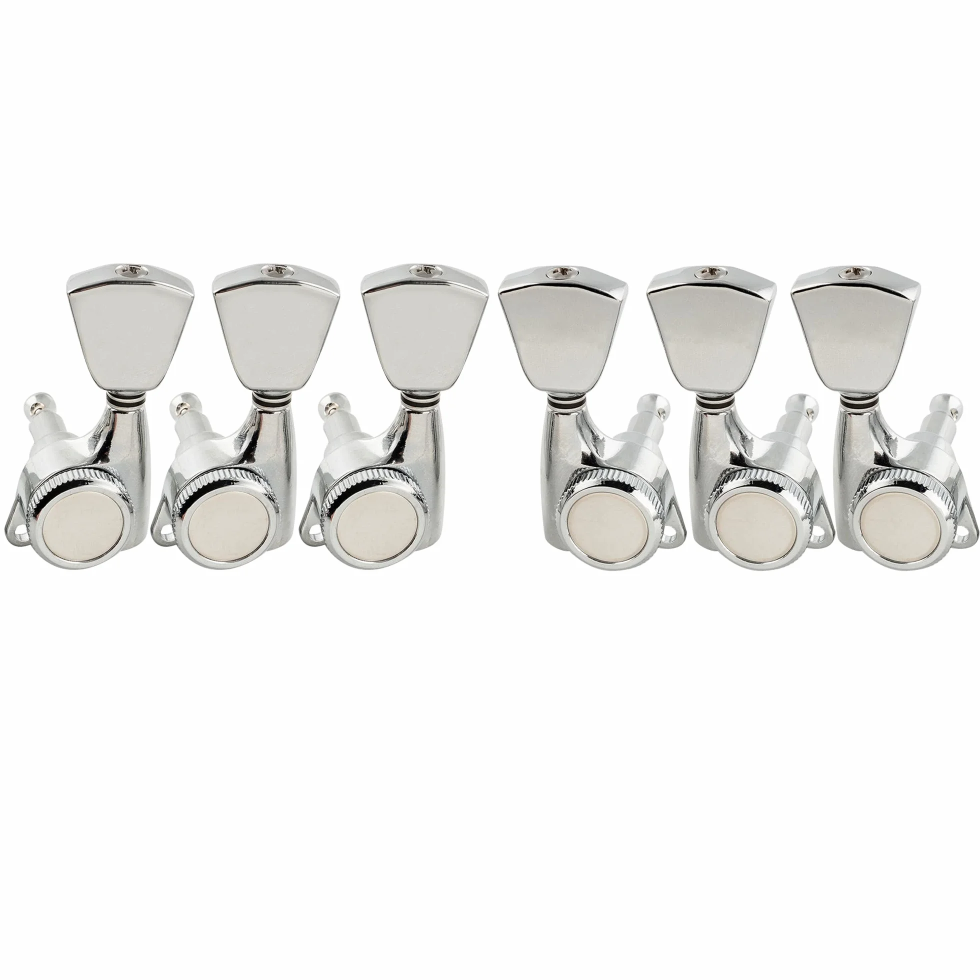 Musiclily Pro 3x3 Ratio 18:1 Guitare Mécaniques Bloquante Locking Tuners Boutons Keystone pour Guitare électrique/Acoustique Style LP, Chrome