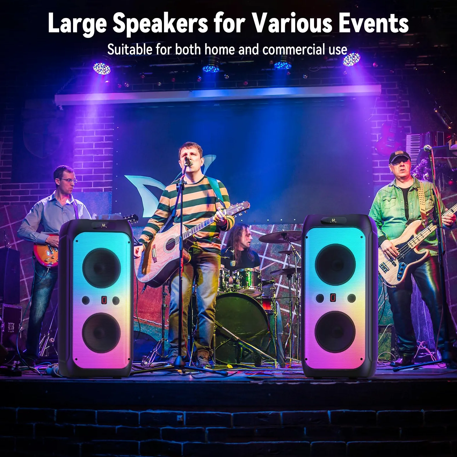 JYX Karaoke Machine with 2 Wireless Microphones for Adults, Karaoké Grand Format, 500W Large Karaoke Full Speaker with Party Lights, Portable Karaoke System Support TWS/AUX/FM/USB/TF Card
