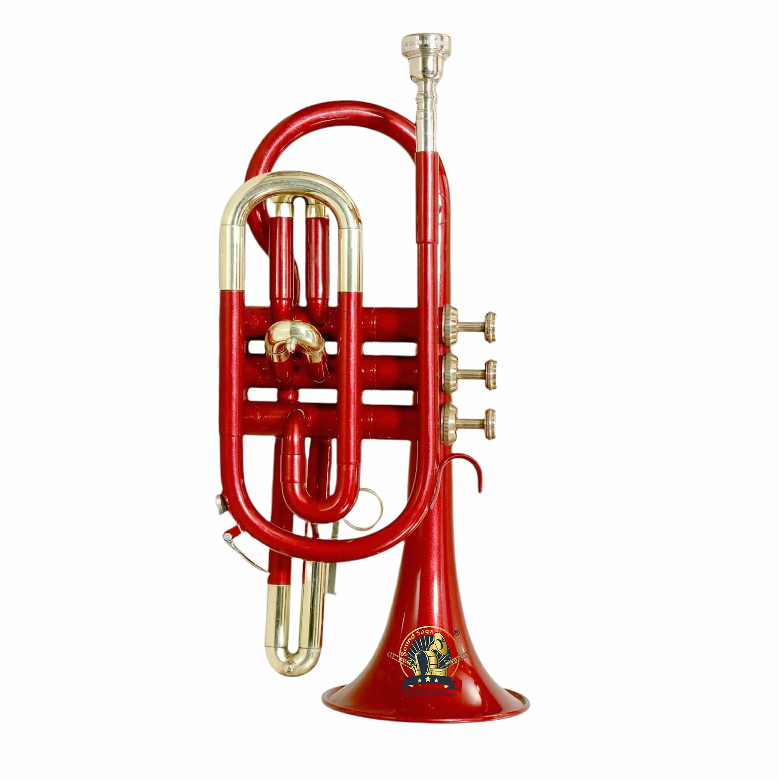 Cornet trompette Sib Pitch Premium Brass Quality avec embouchure et étui de transport (Or Rouge)