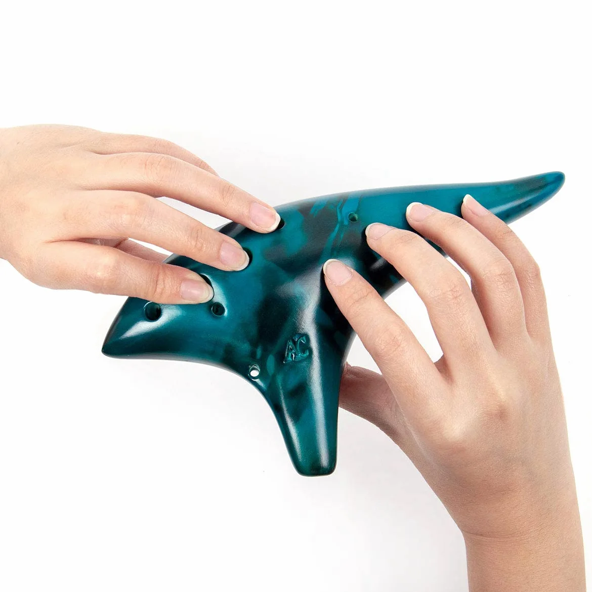 Ocarina Alto Do 12 tons avec cordon tour de cou pour livre de chansons (bleu)
