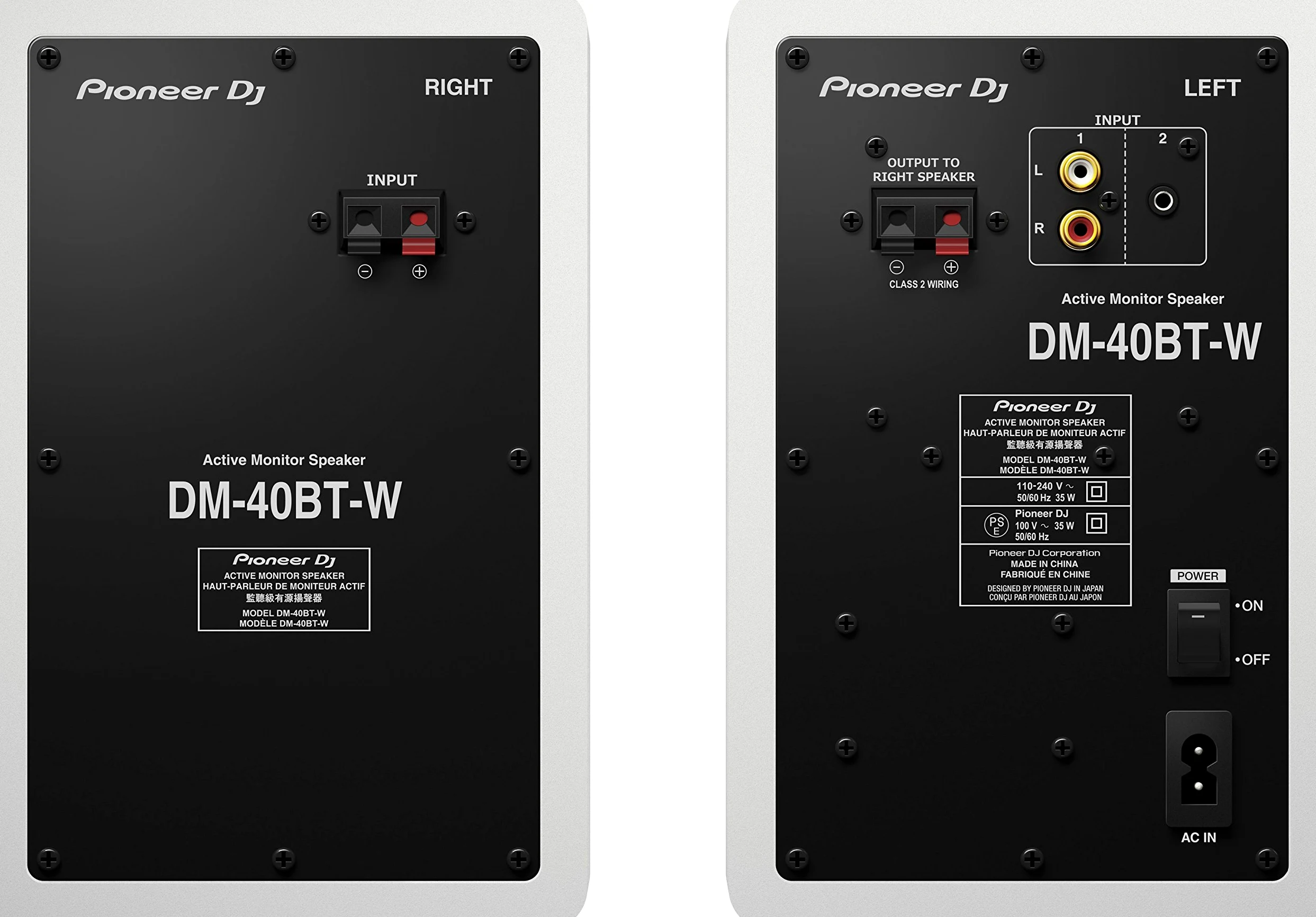 Pioneer DJ DM-40BT-W Bluetooth Studio Monitors, White