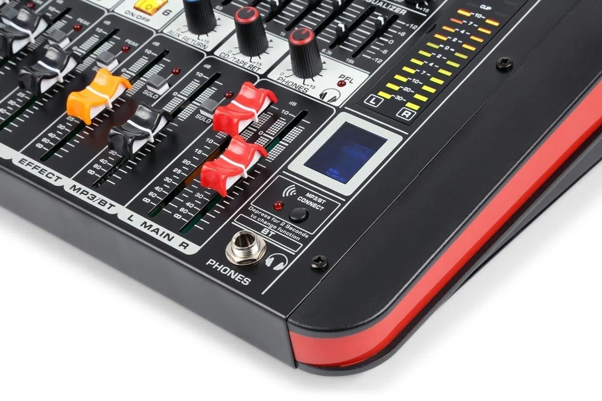 Power Dynamics PDM-M804A Table de Mixage Amplifiée 8 Canaux, Console DJ Professionnelle, Sonorisation Pro, DSP 24 bits, 16 Effets, USB MP3 Bluetooth, Egalisateur 7 Bandes, Micro/Casque, Ampli 2x220W