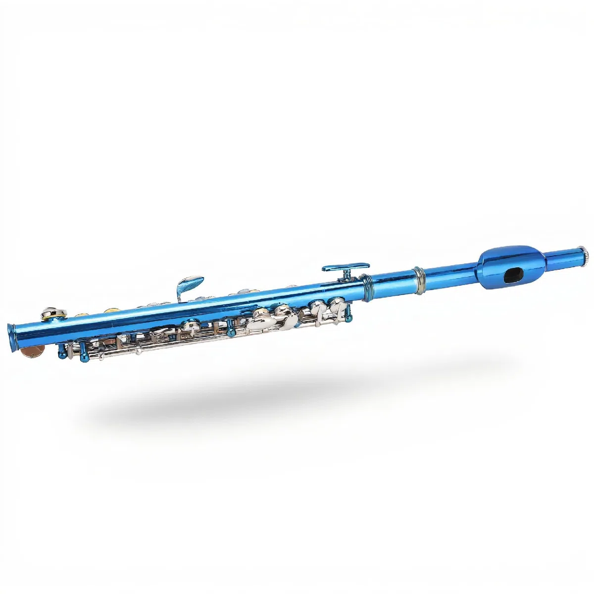 Instrument Piccolo pour les étudiants des Débutants, Flûte de Piccolo de Tasse avec 6 Trous E Key, Son Premium avec Kit de Nettoyage, Boîtier de Transport (bleu)