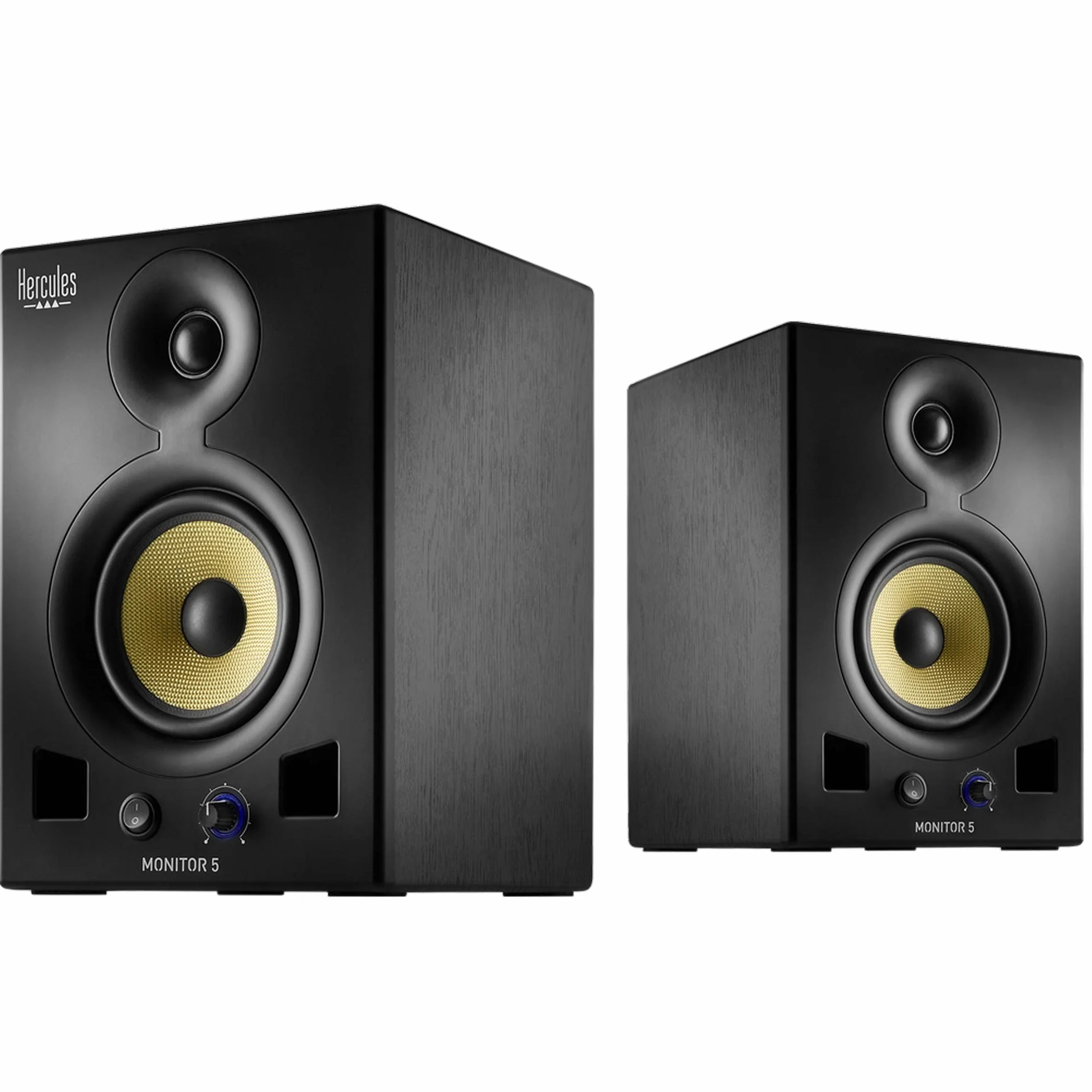 Hercules Monitor 5 – Paire d’enceintes actives de monitoring bi-amplifiées 2x80 watts – Haut-parleurs 5 pouces
