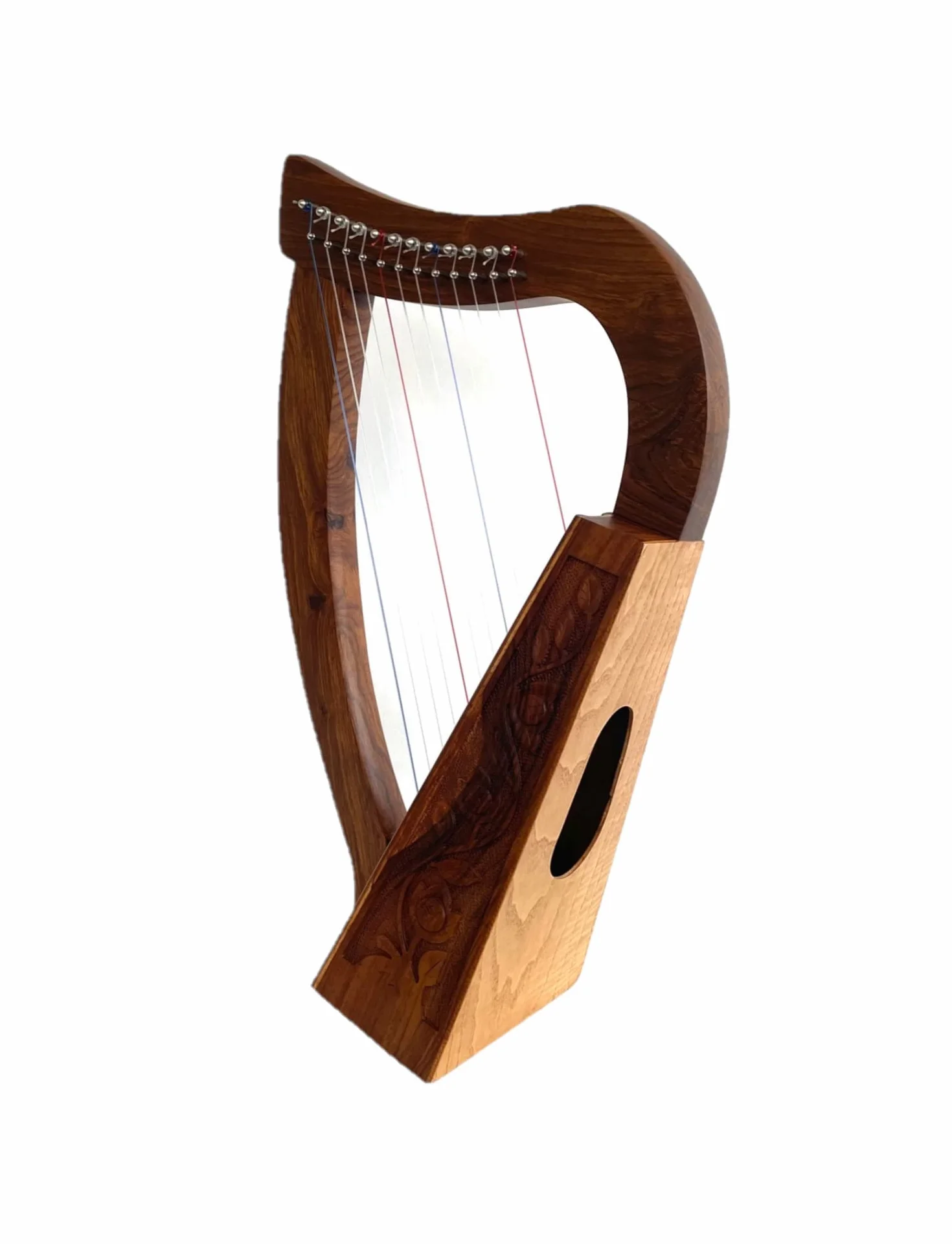 Uzman - Harpe celtique 12 cordes - Avec clé d'accordage - Cordes de rechange - Harpe pour bébé idéale pour les débutants - Harpe débutante pour enfants - Fabriquée à la main