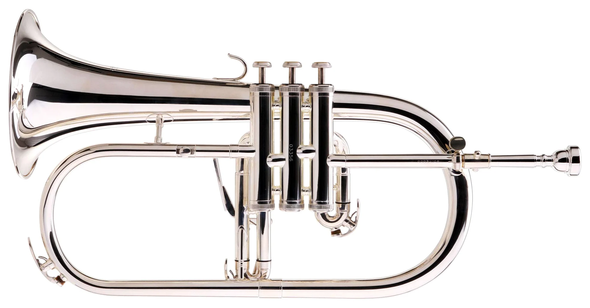 Classic Cantabile FL-26S Bugle (accord Bb, coulisse à levier, 3 clés d'eau, embouchure, étui) argenté
