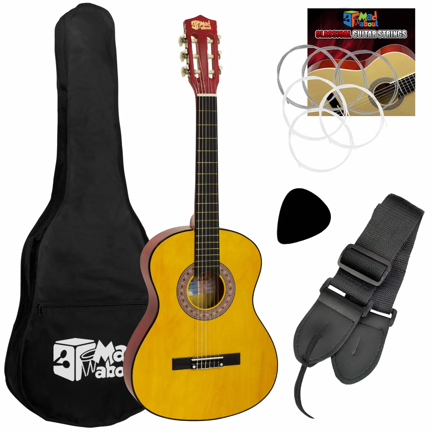 Mad About Guitare Classique Espagnole pour Gaucher pour Enfant 3/4