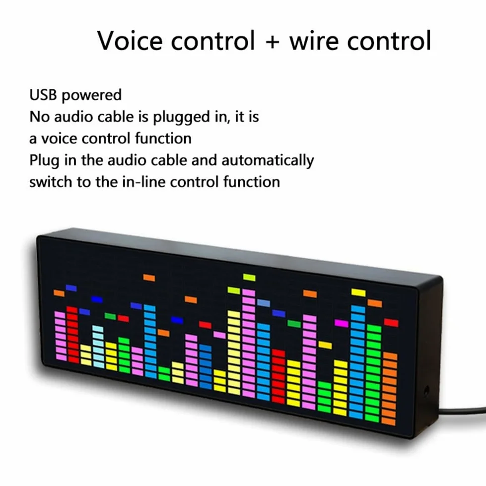 DAZZLEEX Indicateur de spectre audio à LED pour musique, VFD, affichage de l'atmosphère audio, horloge de mélange de couleurs, contrôle vocal
