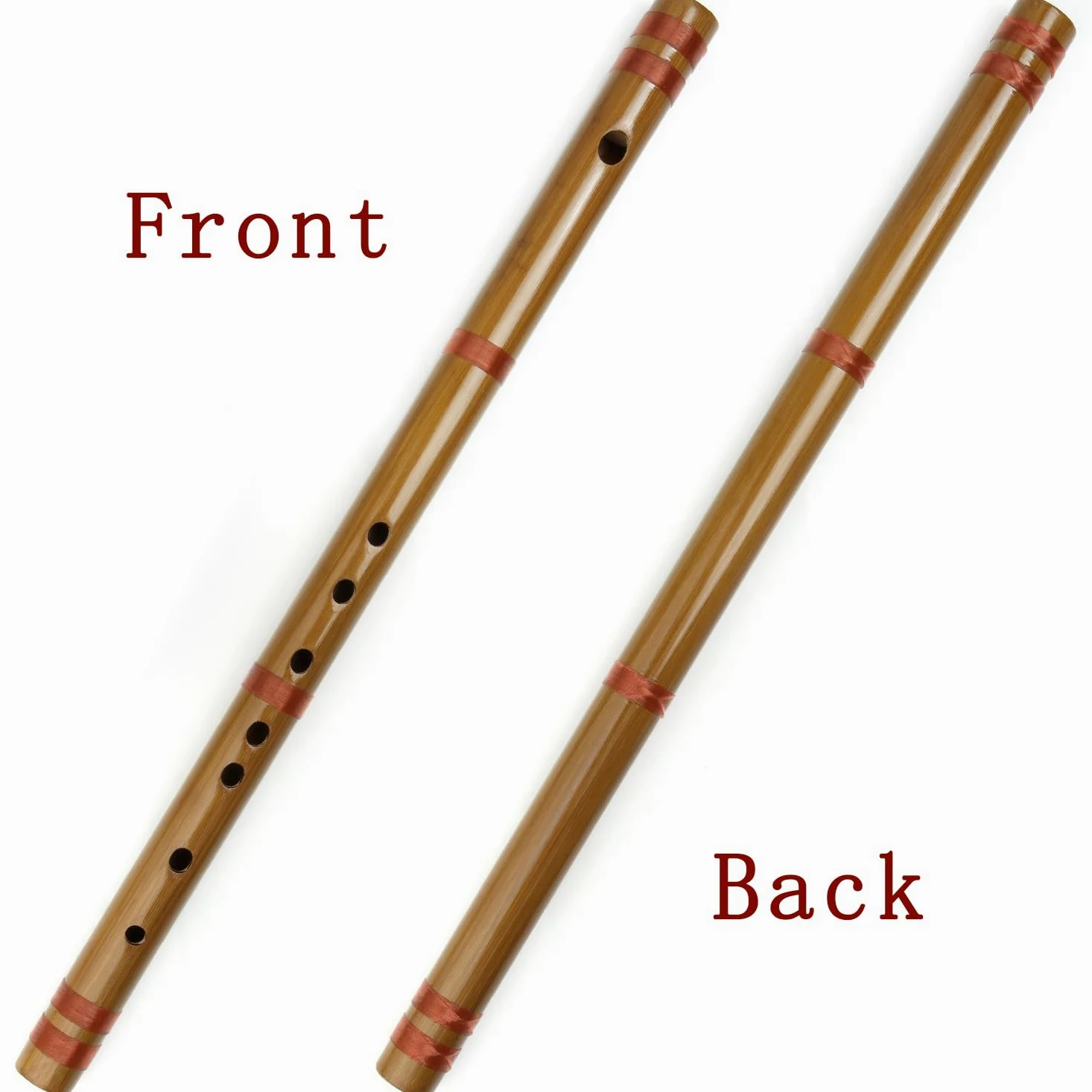 SUTILA Flûte japonaise Shinobue 7/8 hon faite à la main en bambou (7hon avec ligne rouge)