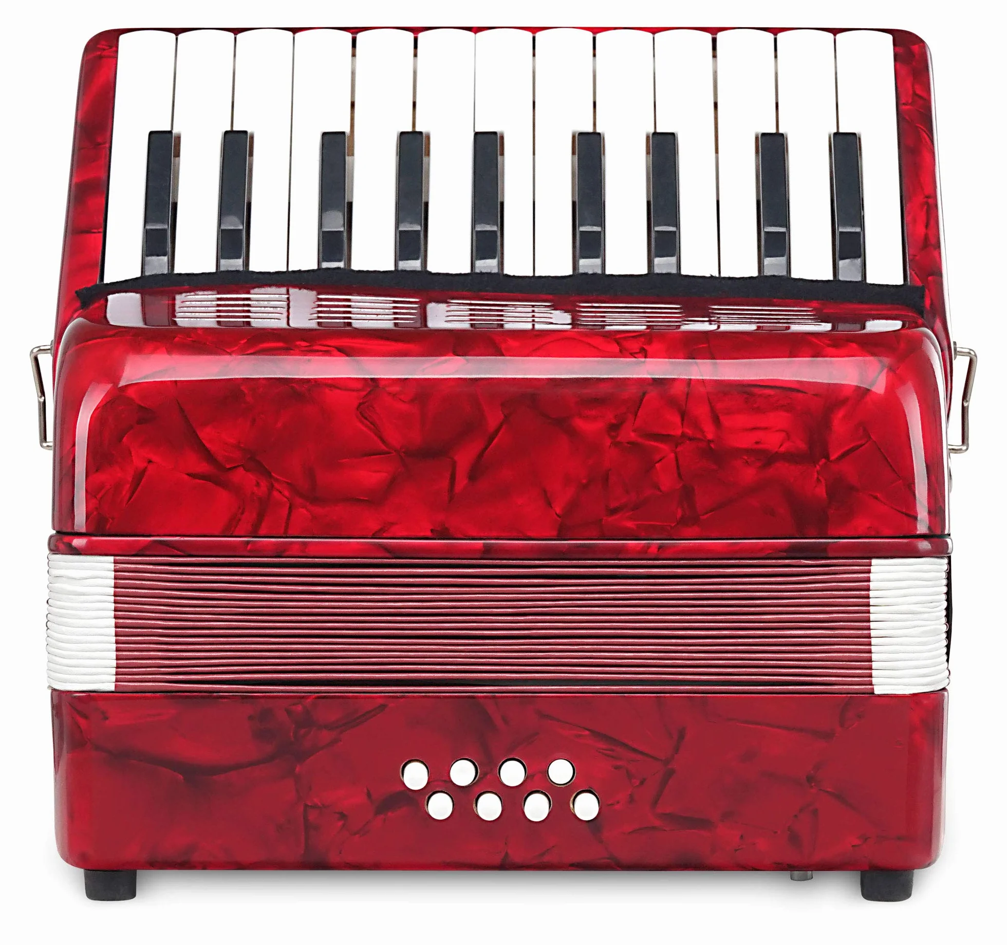 Classic Cantabile Secondo Junior Accordéon 8 Basses (22 touches aiguës, 8 touches basses, incl. sangle de transport et housse) rouge