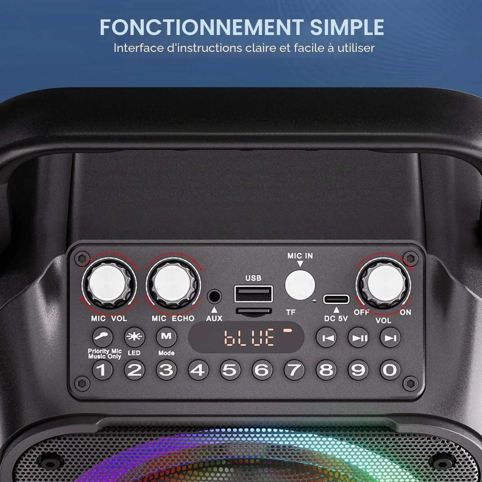 Ankuka Karaoké Adulte avec 2 Micro sans Fil Karaoke Enceinte Karaoke Bluetooth Portable avec Système Sono, Supporte TV/TWS/FM/AUX/USB/TF/REC pour Fête, Anniversaire, Maison(Noir)