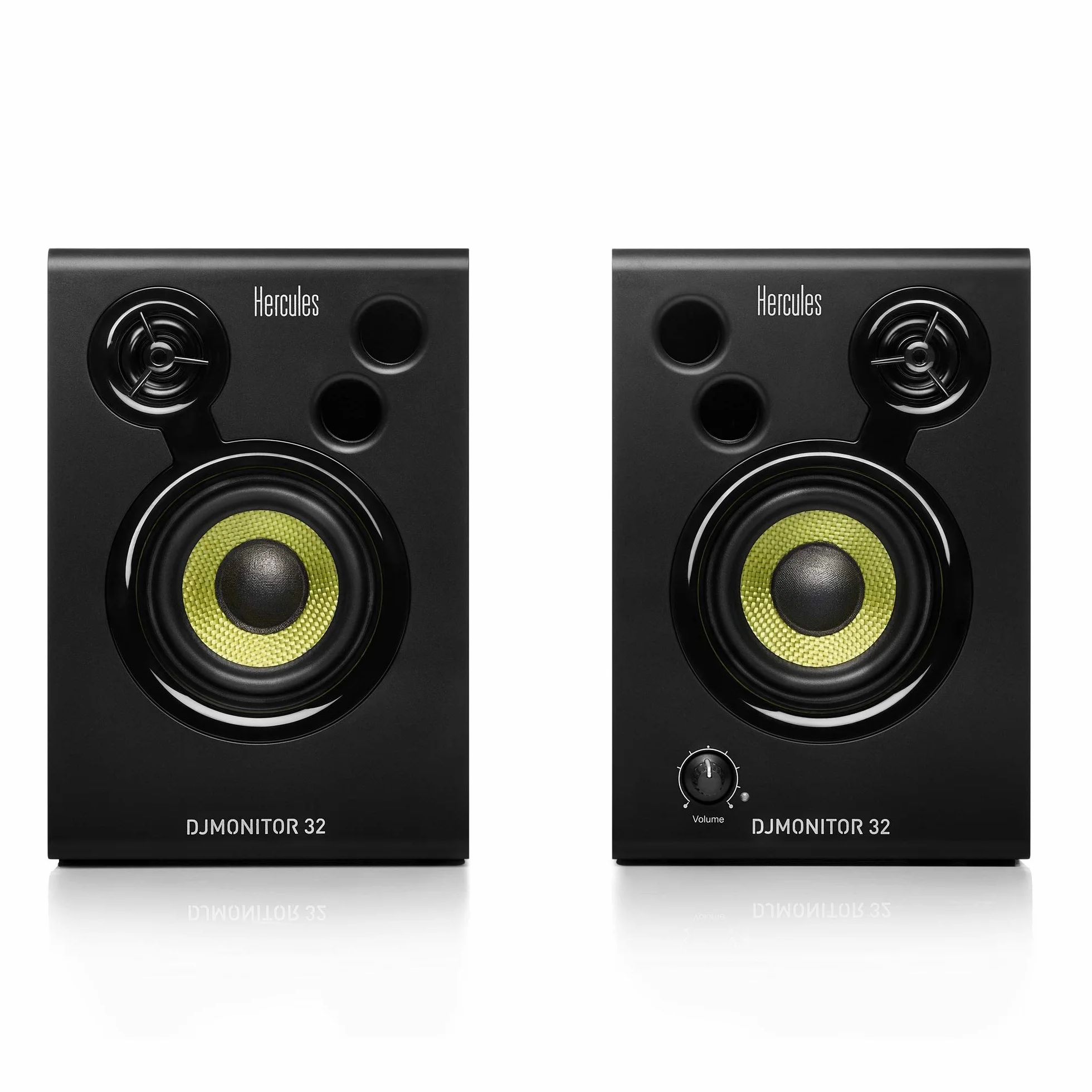 Hercules DJMonitor 32 – Paire d'Enceintes de Monitoring Filaire – Enceinte DJ Active 2 Voies avec Woofer 3 Pouces et Puissance 30W – Câbles Inclus pour Studio, Mixage et Création de Contenu
