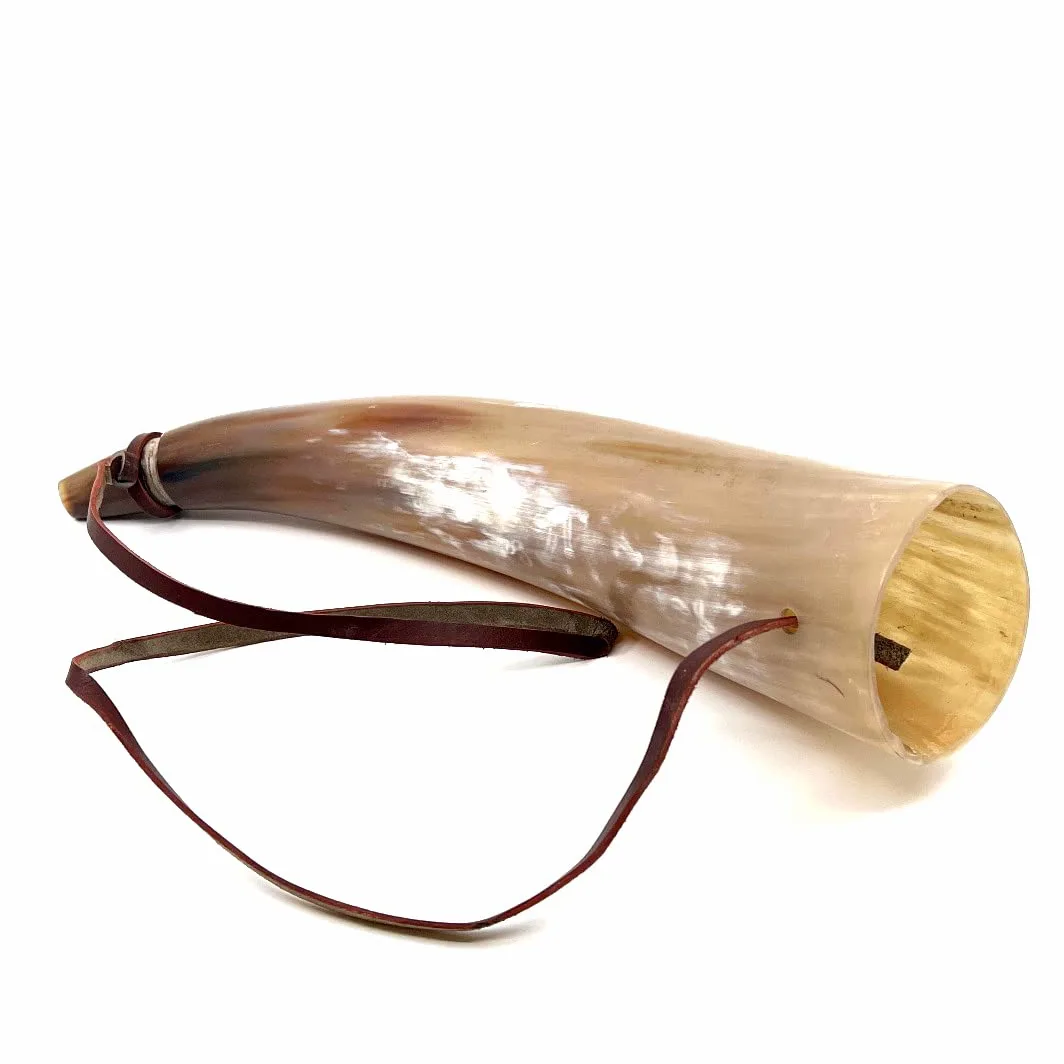 HORNCRAFT Bugle en corne de bœuf | Corne de guerre viking | Trompette sonore de combat | 33 cm | clairon poli léger | Chasse de style trompette | Parfait pour la reconstitution