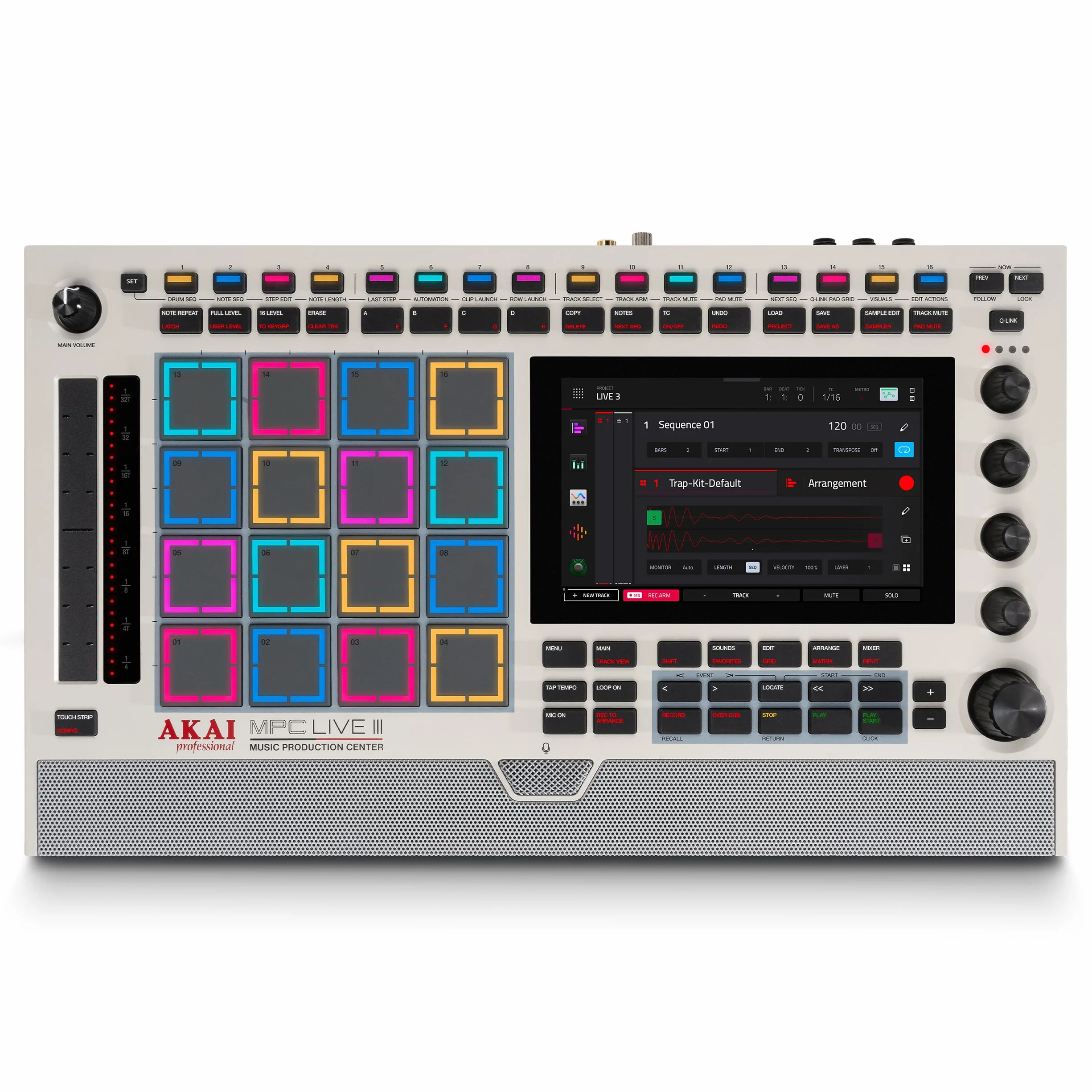 Akai Professional MPC Live III Retro Centre de Production Musicale Portable Autonome avec Pads MPCe, Séquenceur, Écran Tactile, Micro, Enceintes Stéréo, Interface Audio, Wi-Fi, Bluetooth et Batterie