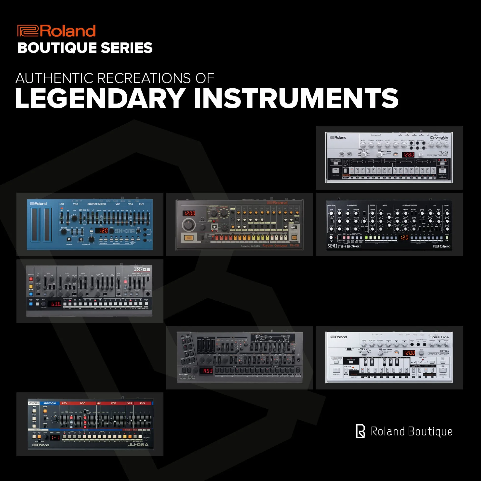 Module de sons de synthétiseur Roland Boutique JX-08 - Une version moderne et compacte du légendaire JX-8P Roland de 1985, avec de nouveaux effets et un séquenceur polyphonique - Léger, portable