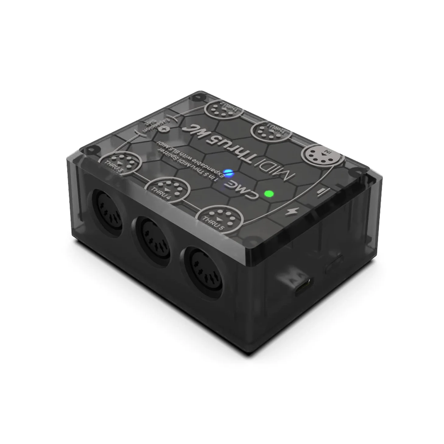 CME MIDI Thru5 WC – Répartiteur DIN 5 Broches 1 Entrée / 5 Sorties, Compatible SysEx, Clock et MPE, Extension Bluetooth Optionnelle