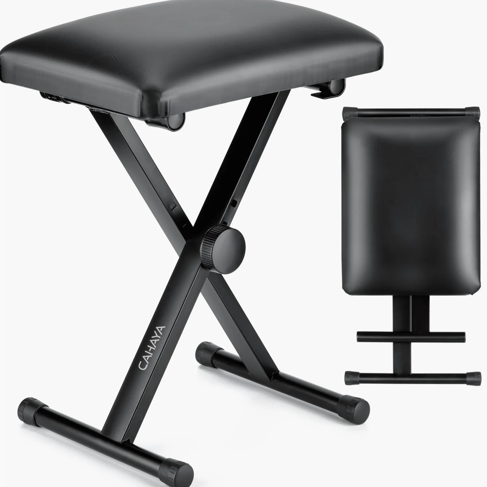 CAHAYA Banc de Piano réglable en Hauteur de Style X pour Clavier, siège de Chaise rembourré pour Clavier électronique et Piano numérique, Noir CY0333